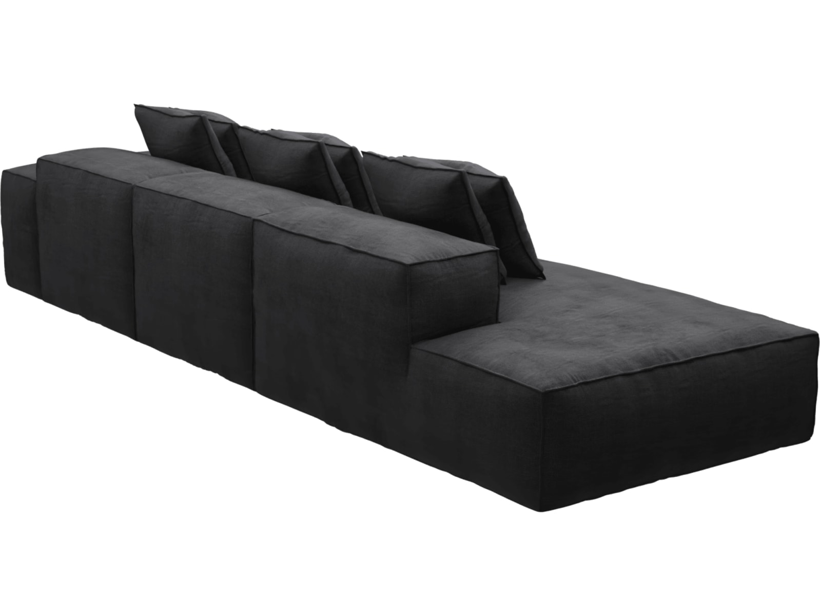 Riley Plaza Flint Grey Modular Sofa - 1x Arm, 2x Armless, 1x Left Terminal color Plaza Flint Grey