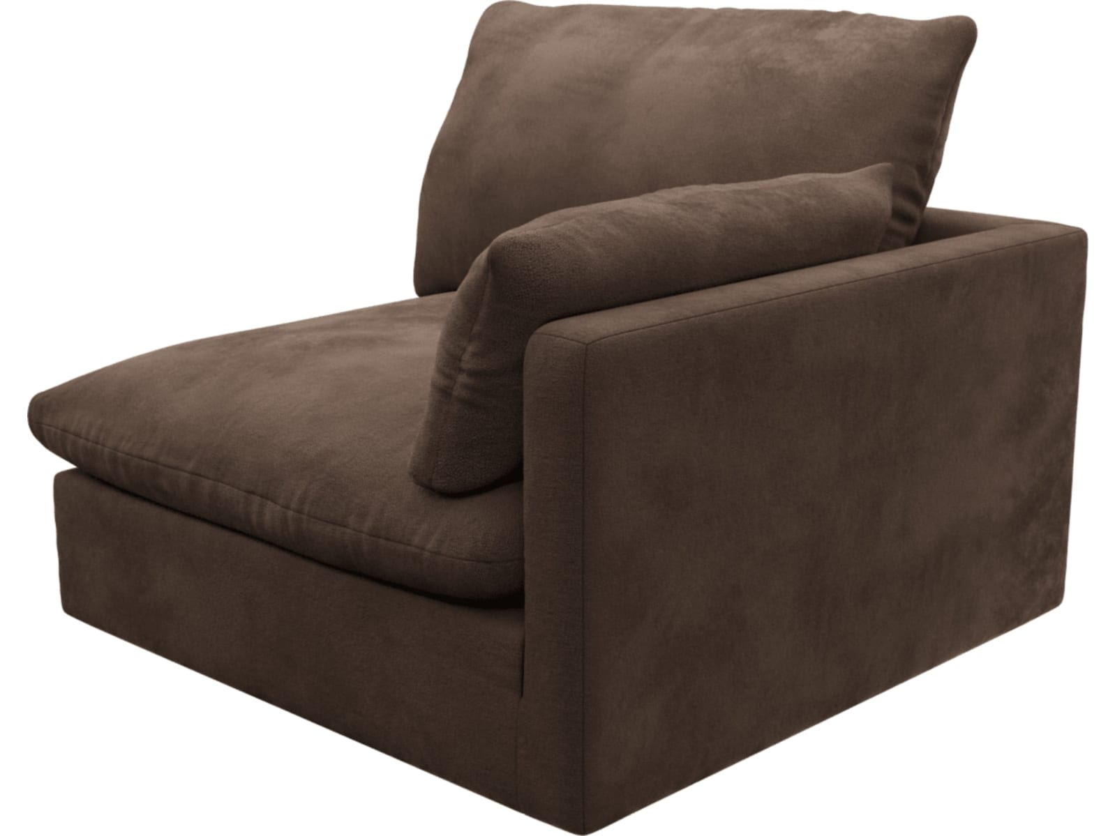 Willow Muse Chocolate 1 Seat Right Arm Facing Sofa Module color Muse Chocolate