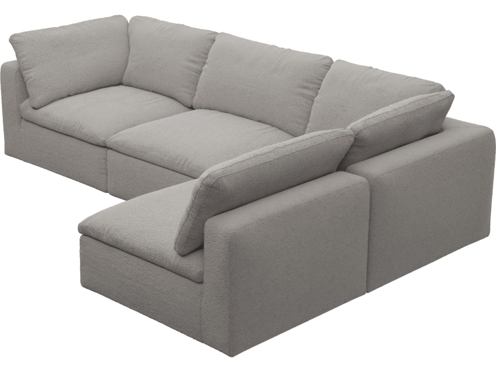 Cloud Deep Boucle Pumice Modular Sofa - 4 Piece color Boucle Pumice