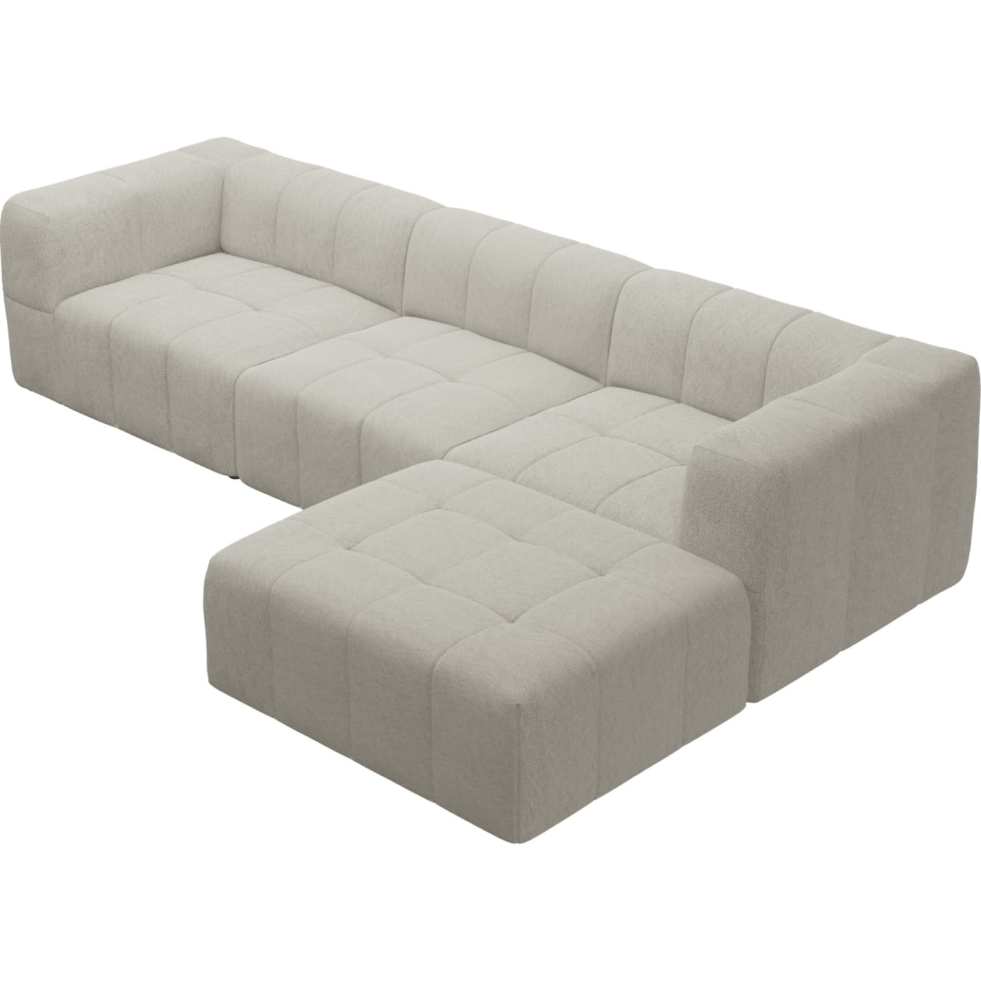 Lucello Noa Desert Modular Sofa with Ottoman - 4 Piece color Noa Desert