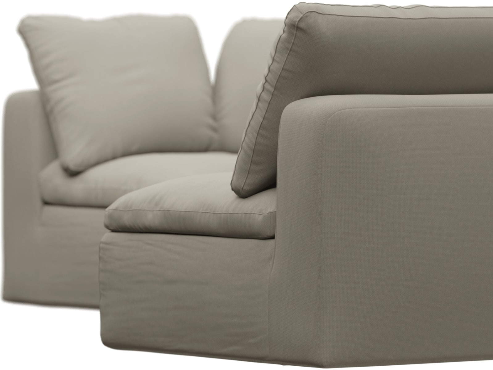 Cloud Plaza Natural Modular Sofa - 4 Piece color Plaza Natural