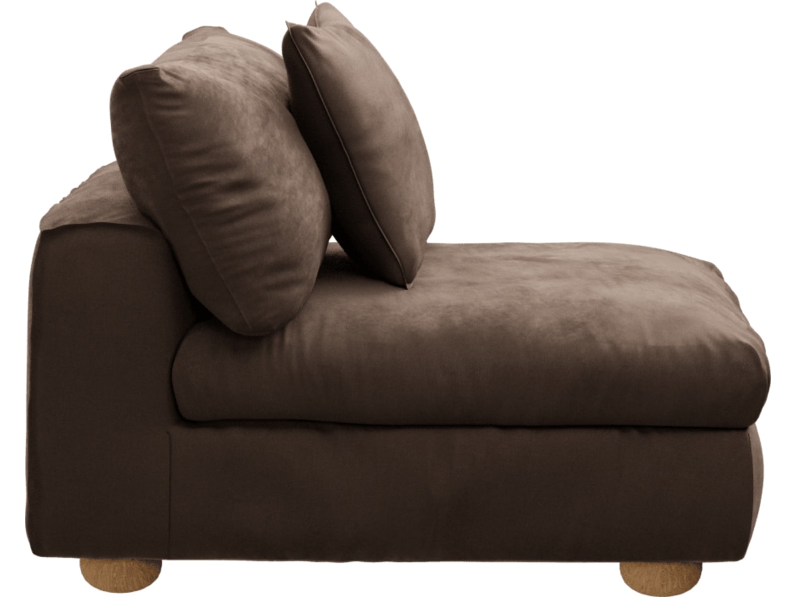 Tully Muse Chocolate Armless Sofa Chair Module color Muse Chocolate