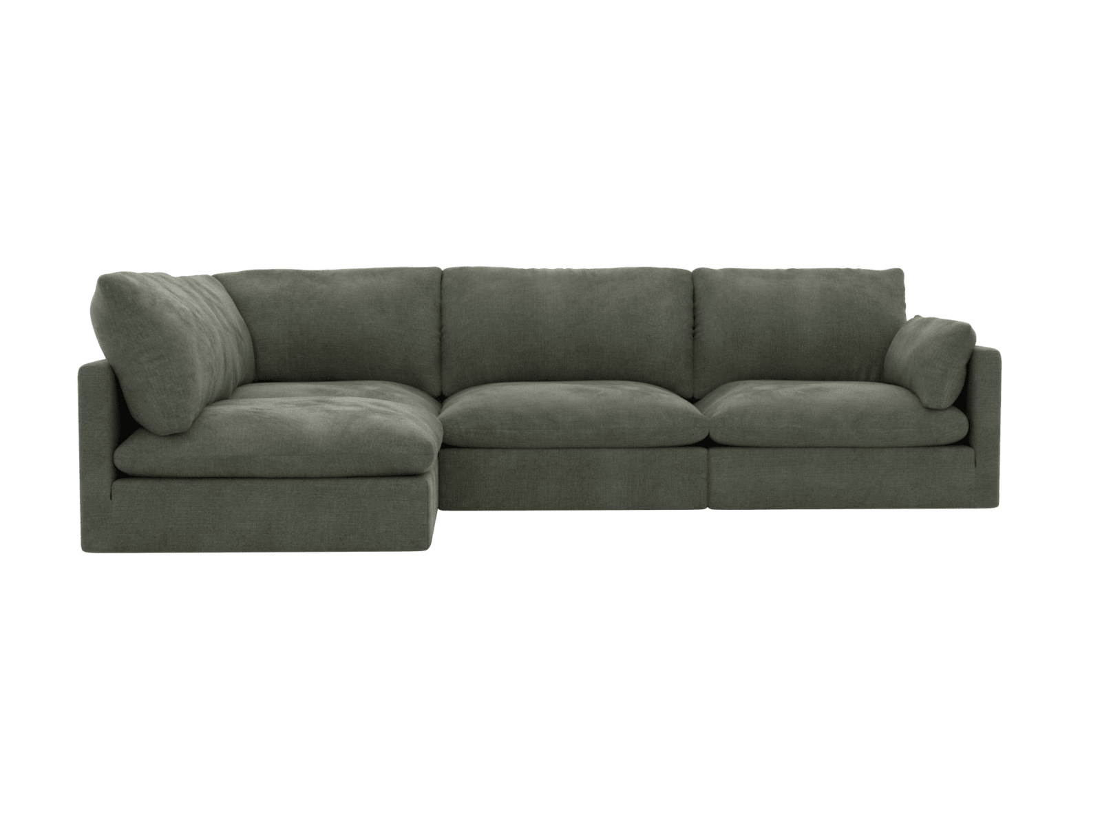 Willow Tribute Dark Jade Corner Modular Sofa LAF Terminal - 4 Seater color Tribute Dark Jade