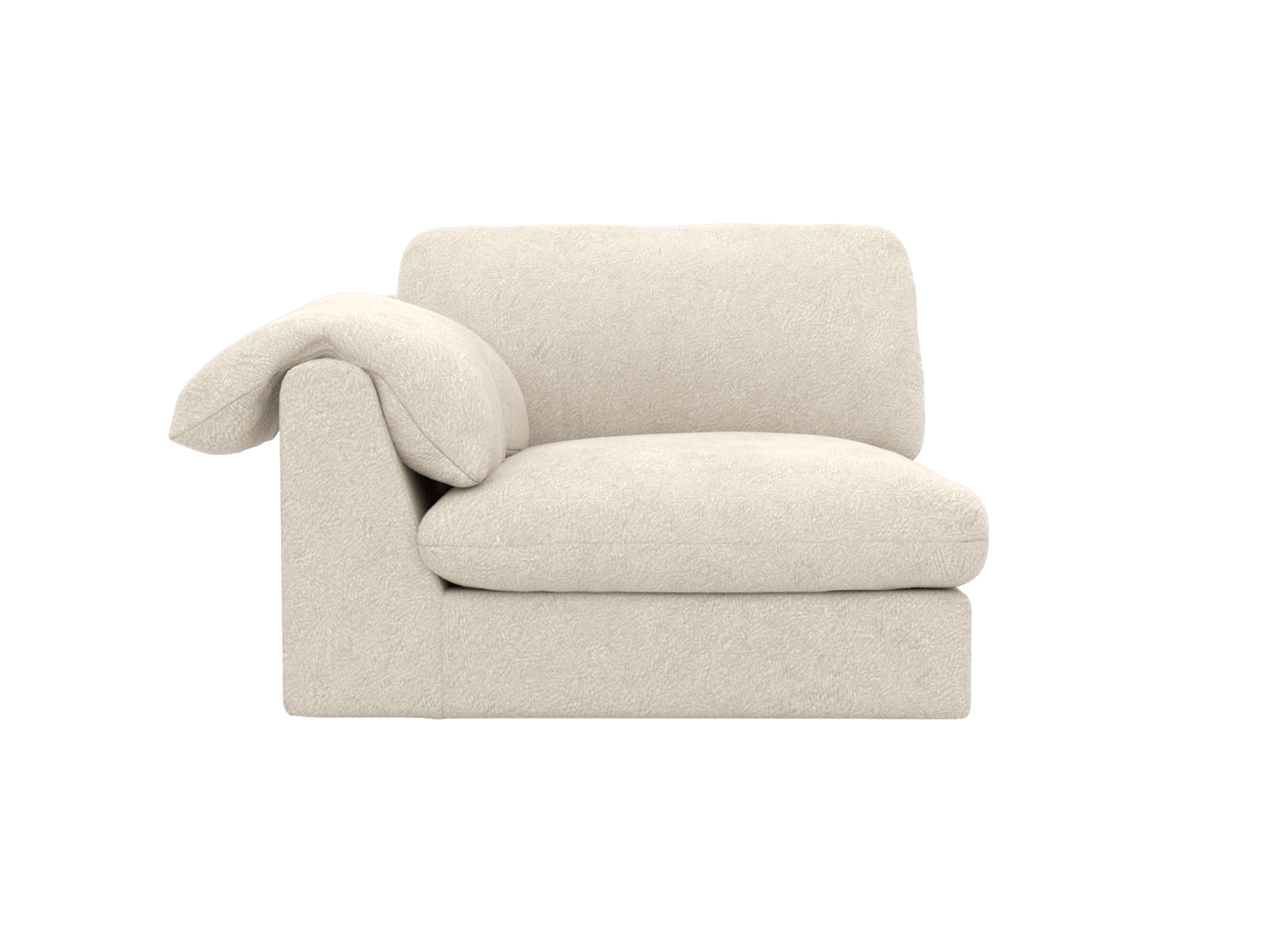 Ludlow Muse Flax Left Arm Facing Chair Module color Muse Flax