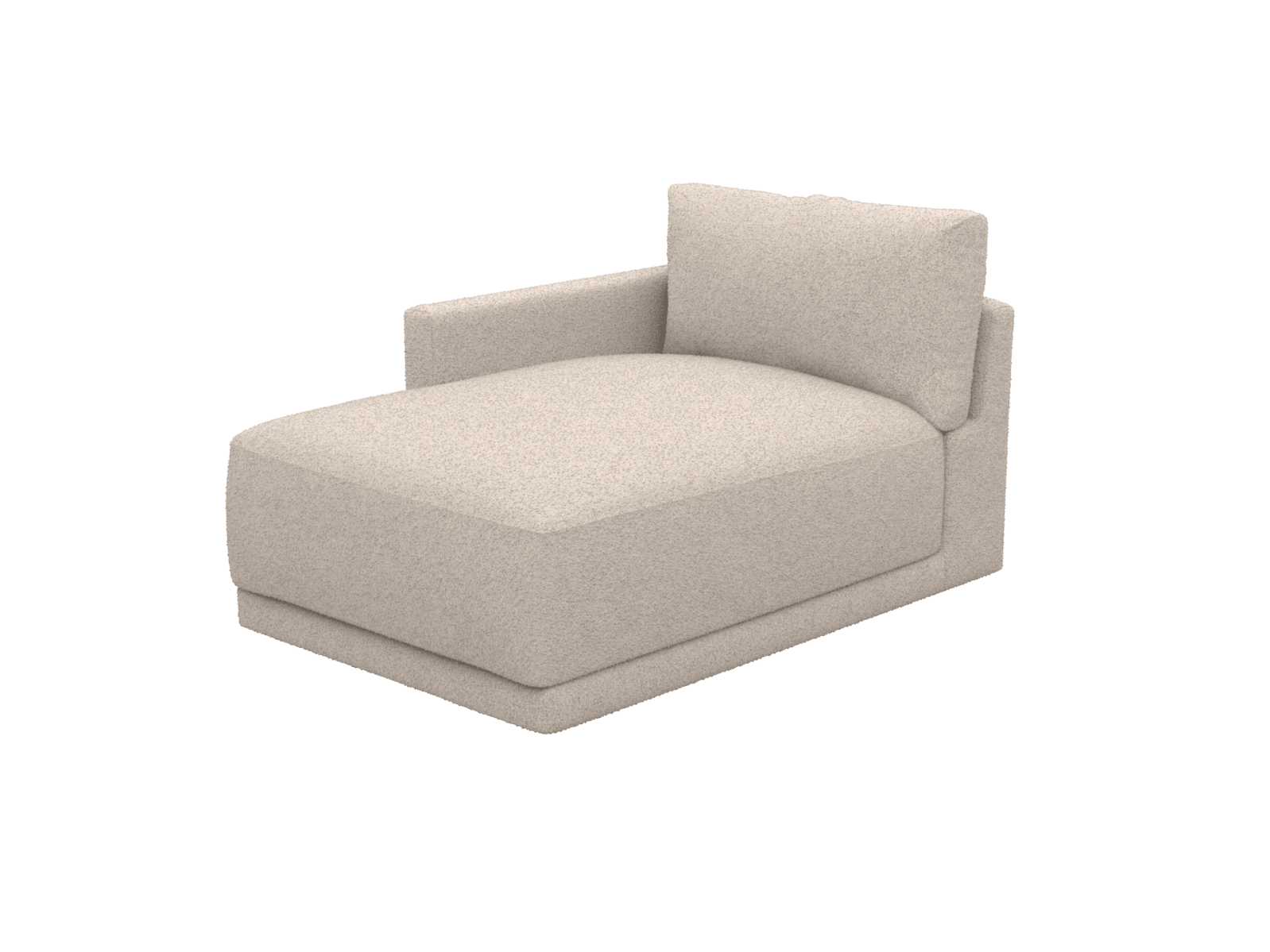 Haven Boucle Pumice Left Arm Facing Chaise Sofa Module color Boucle Pumice
