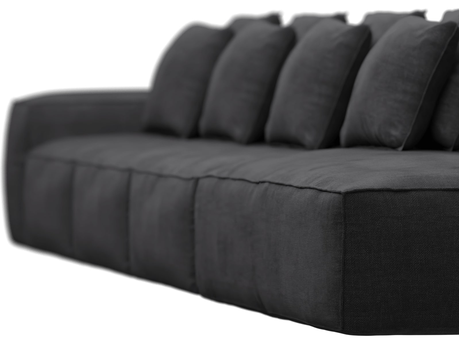 Riley Plaza Flint Grey Modular Sofa - 1x Arm, 3x Armless, 1x Right Terminal color Plaza Flint Grey