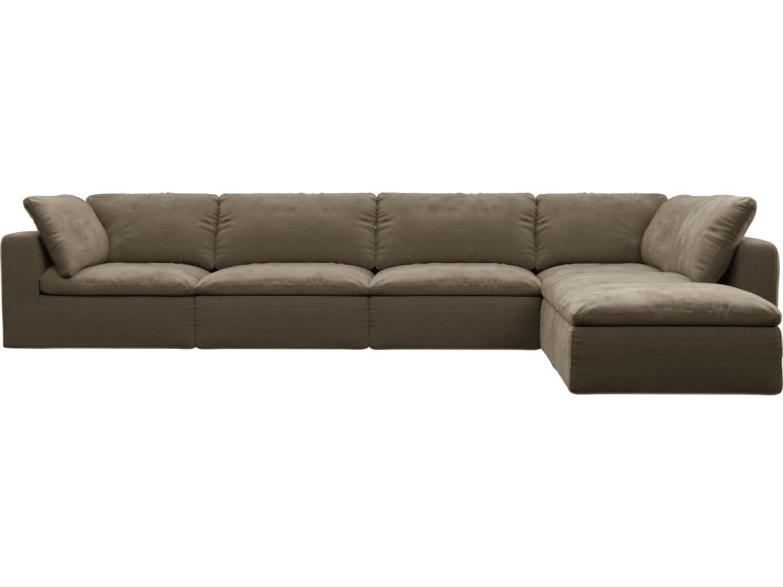 Cloud Deep Tribute Walnut Modular Sofa - 6 Piece color Tribute Walnut
