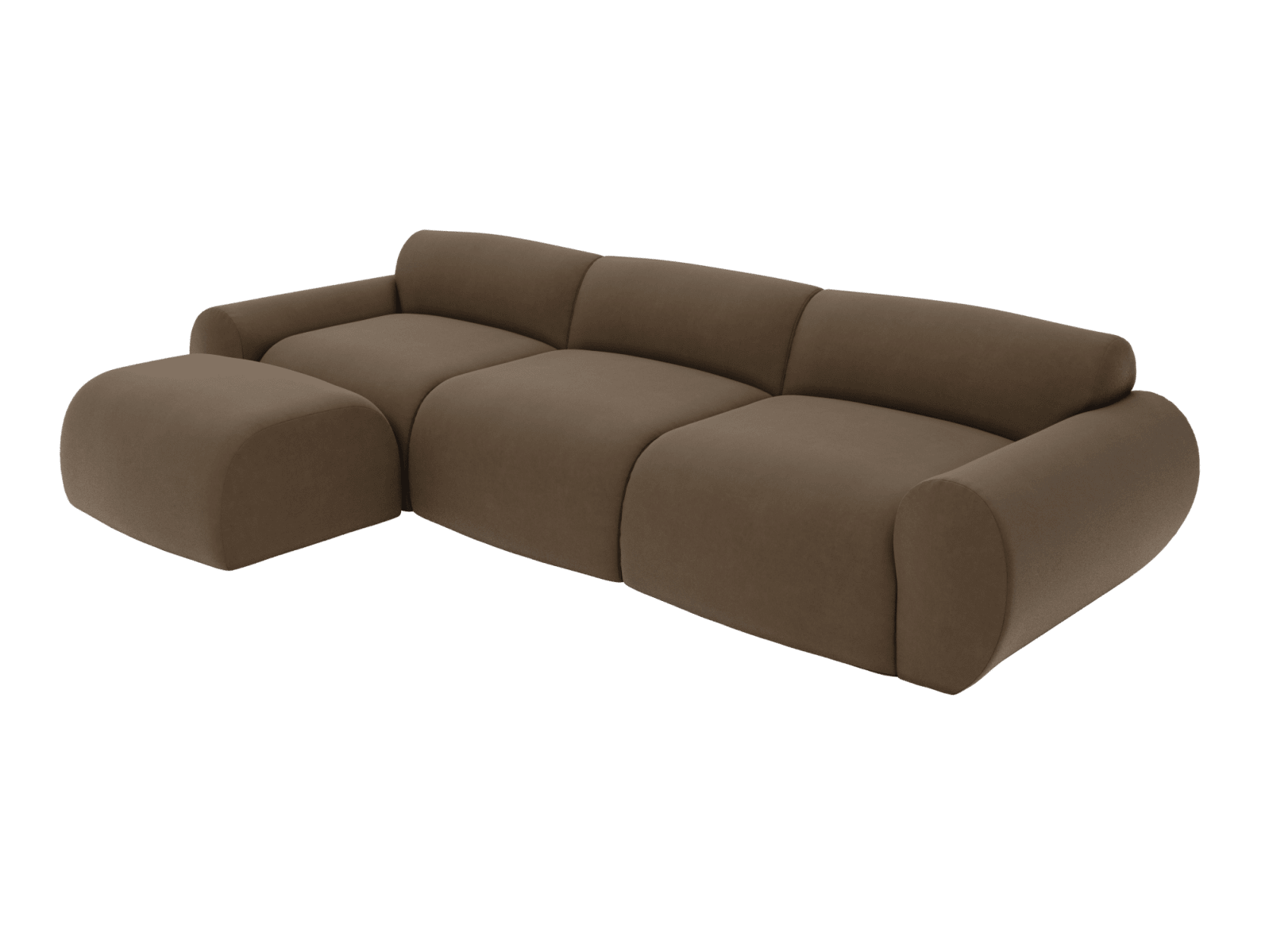 Malmo Blaze Mocha Sofa with Ottoman - 4 Piece color Blaze Mocha
