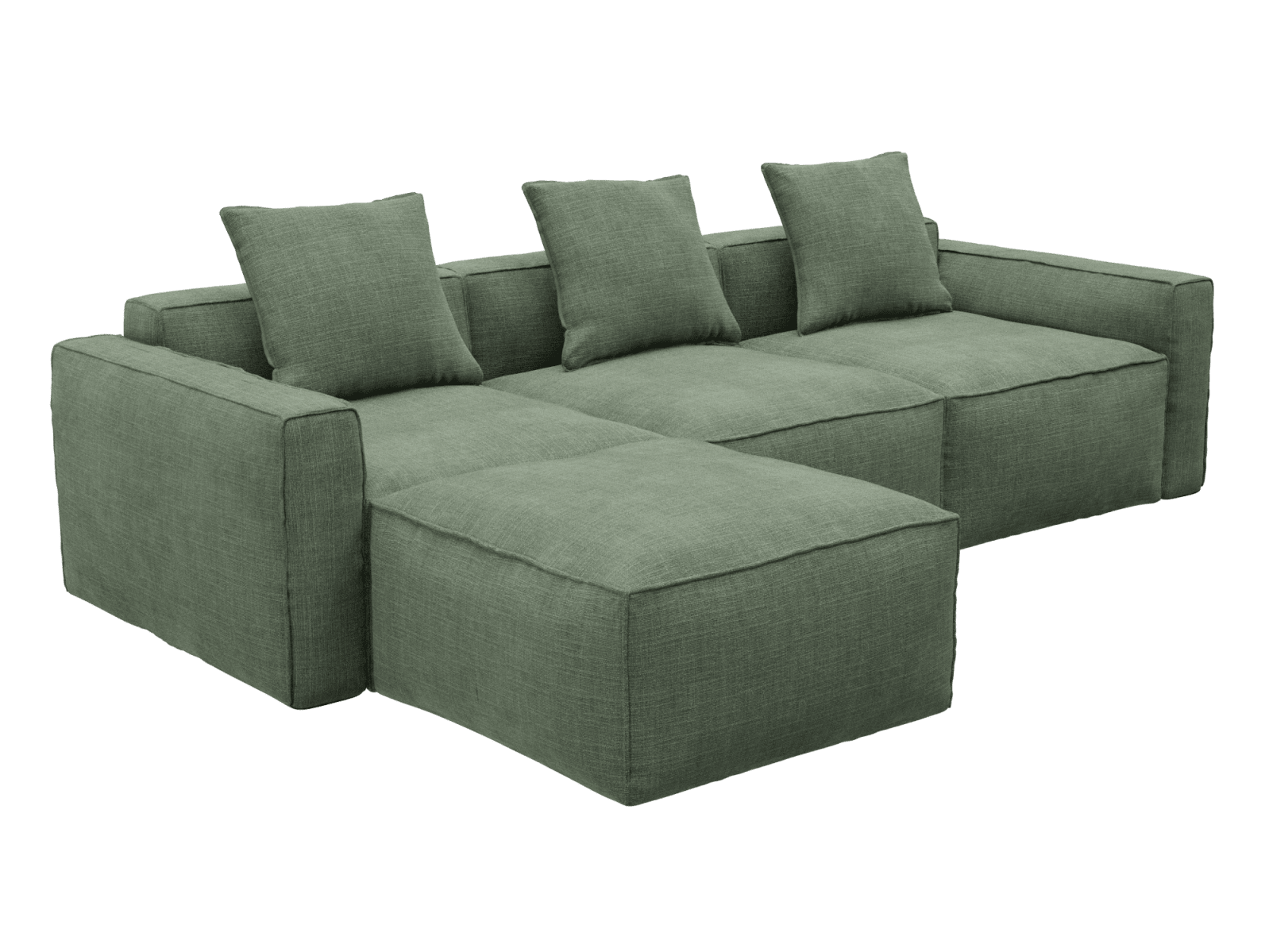 Riley Apt Tribute Dark Jade Sofa - 3 Seater and Ottoman color Tribute Dark Jade