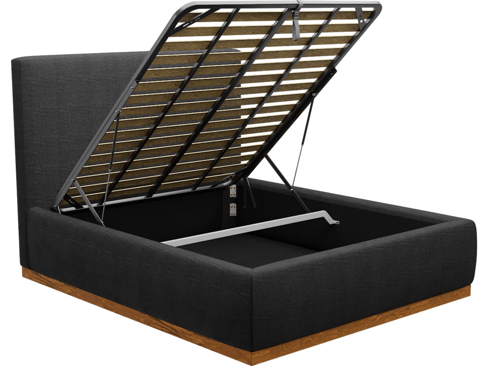 Haven Dark Gas Lift Bed Plaza Flint Grey color Plaza Flint Grey