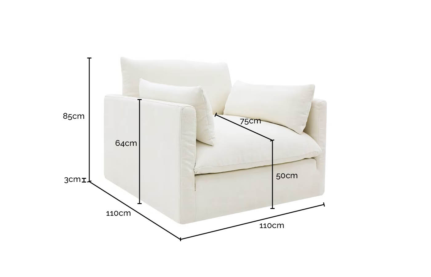 Willow Muse Soft Brown Armchair color Muse Soft Brown