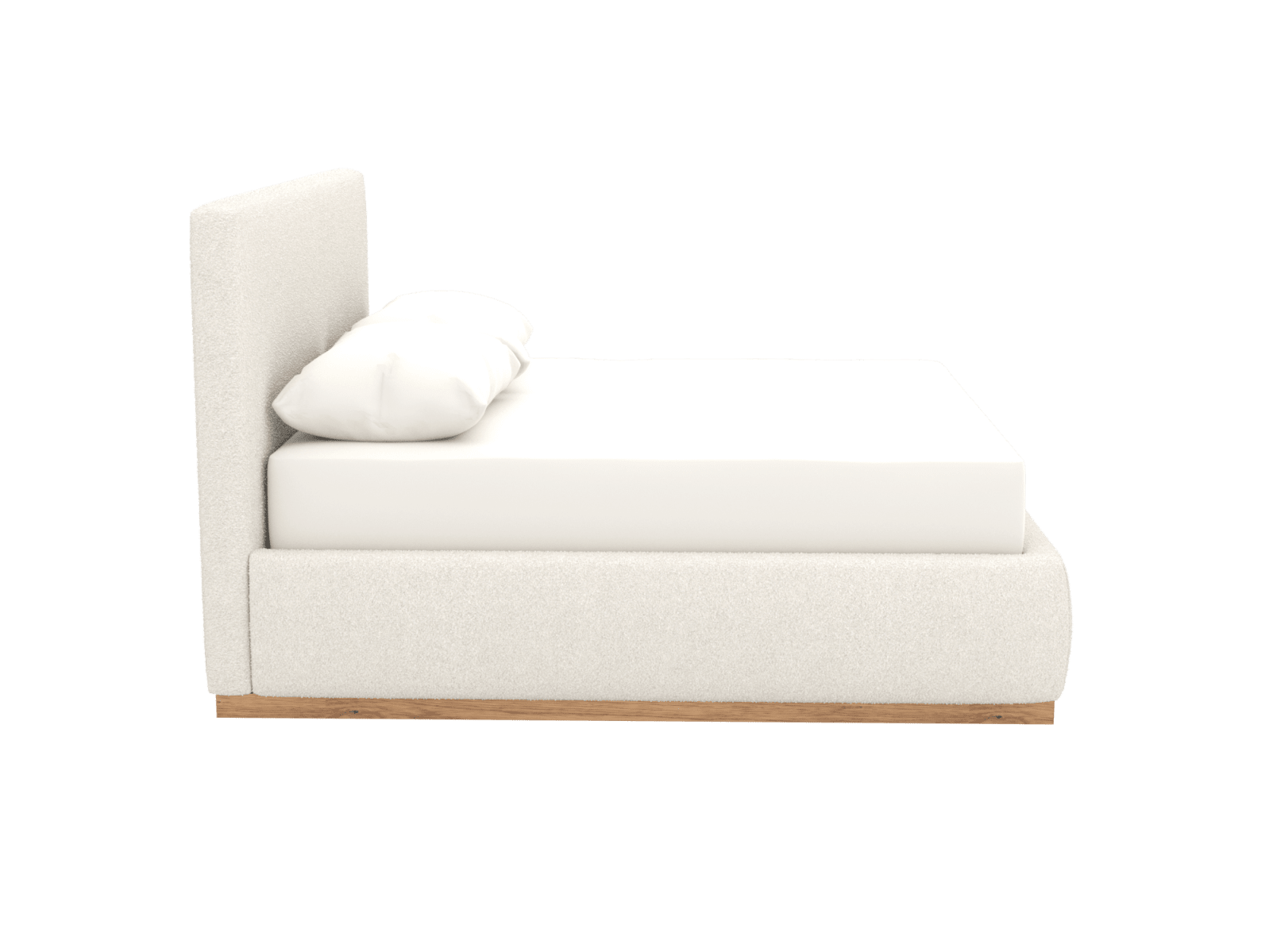 Haven Gas Lift Bed Boucle Ivory King color Boucle Ivory