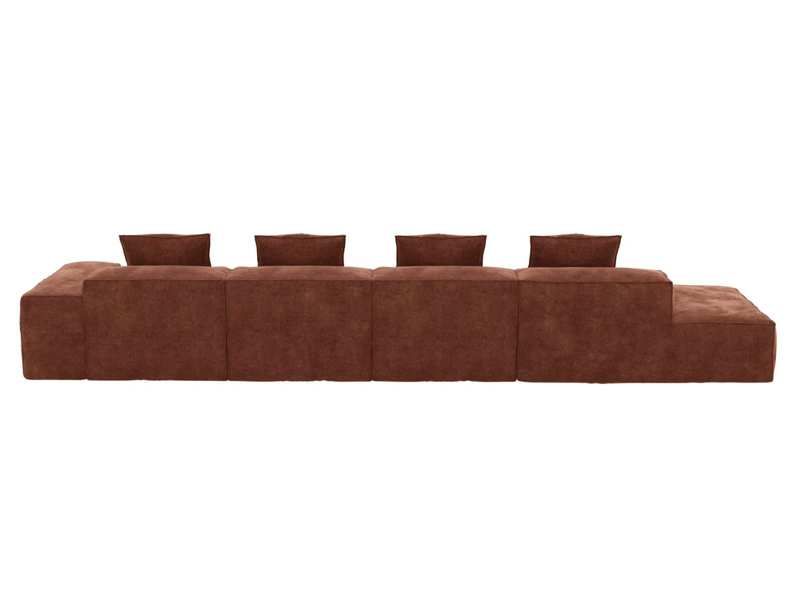 Riley Muse Rust 5 Seater Terminal Left Modular Sofa color Muse Rust