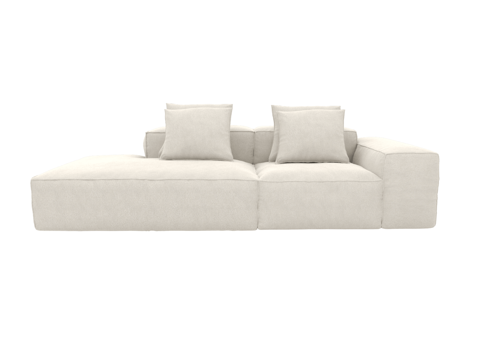 Riley California Ivory 3 Seater Terminal Left Modular Sofa color California Ivory