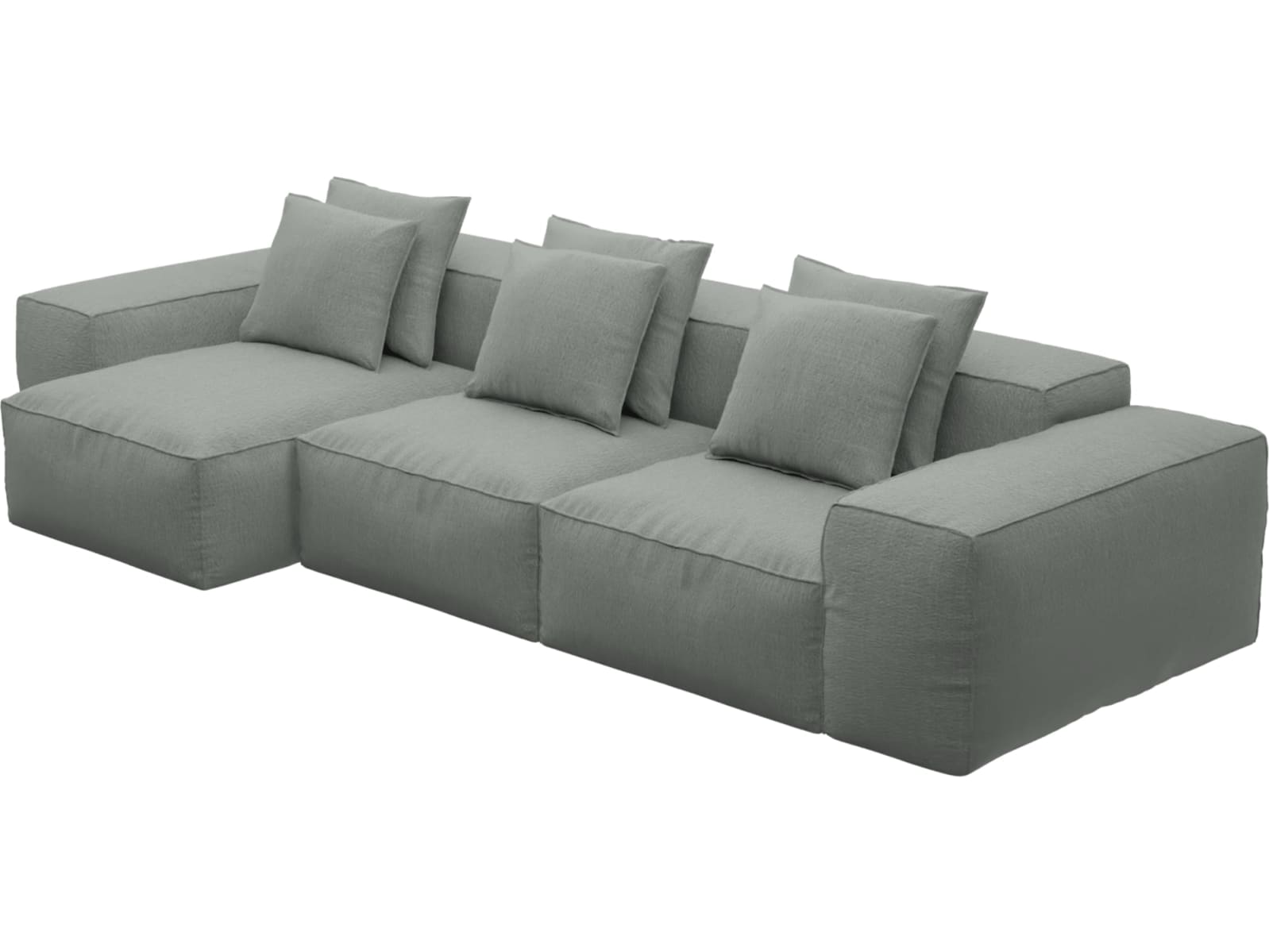 Riley Tribute Storm Modular Sofa - 3 Seater Chaise color Tribute Storm