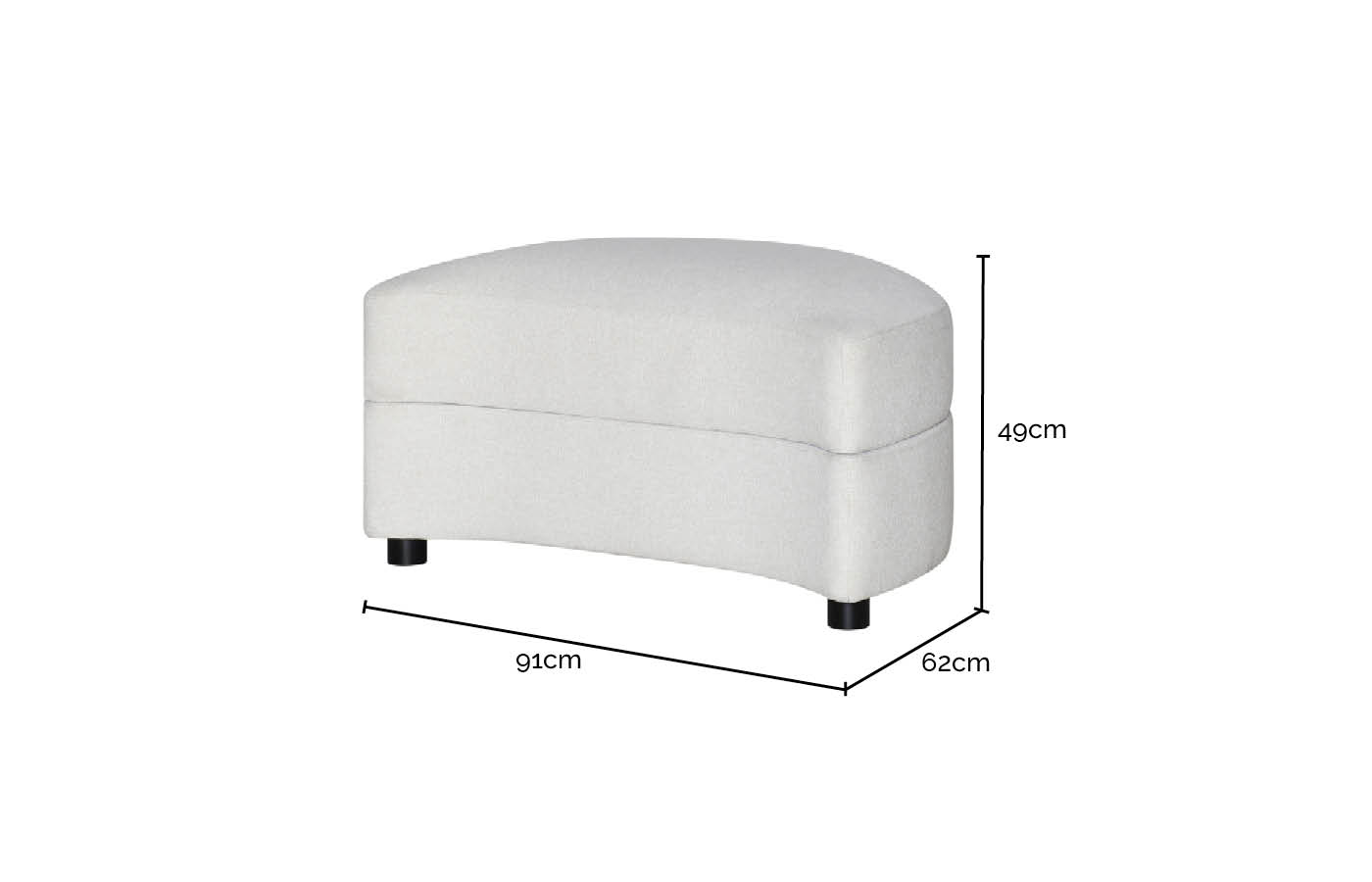 Lax Boucle Pumice Ottoman color Boucle Pumice