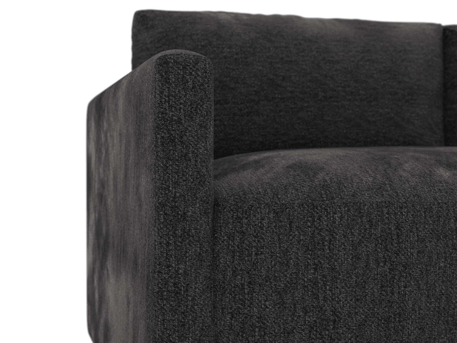 Haven Apt California Charcoal Chaise Sofa color California Charcoal