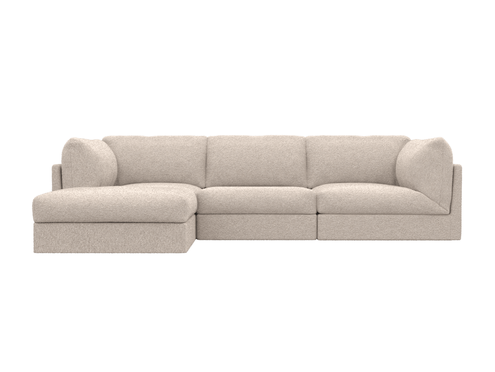 Finley Boucle Pumice Modular Sofa - 3 Seater and Ottoman color Boucle Pumice