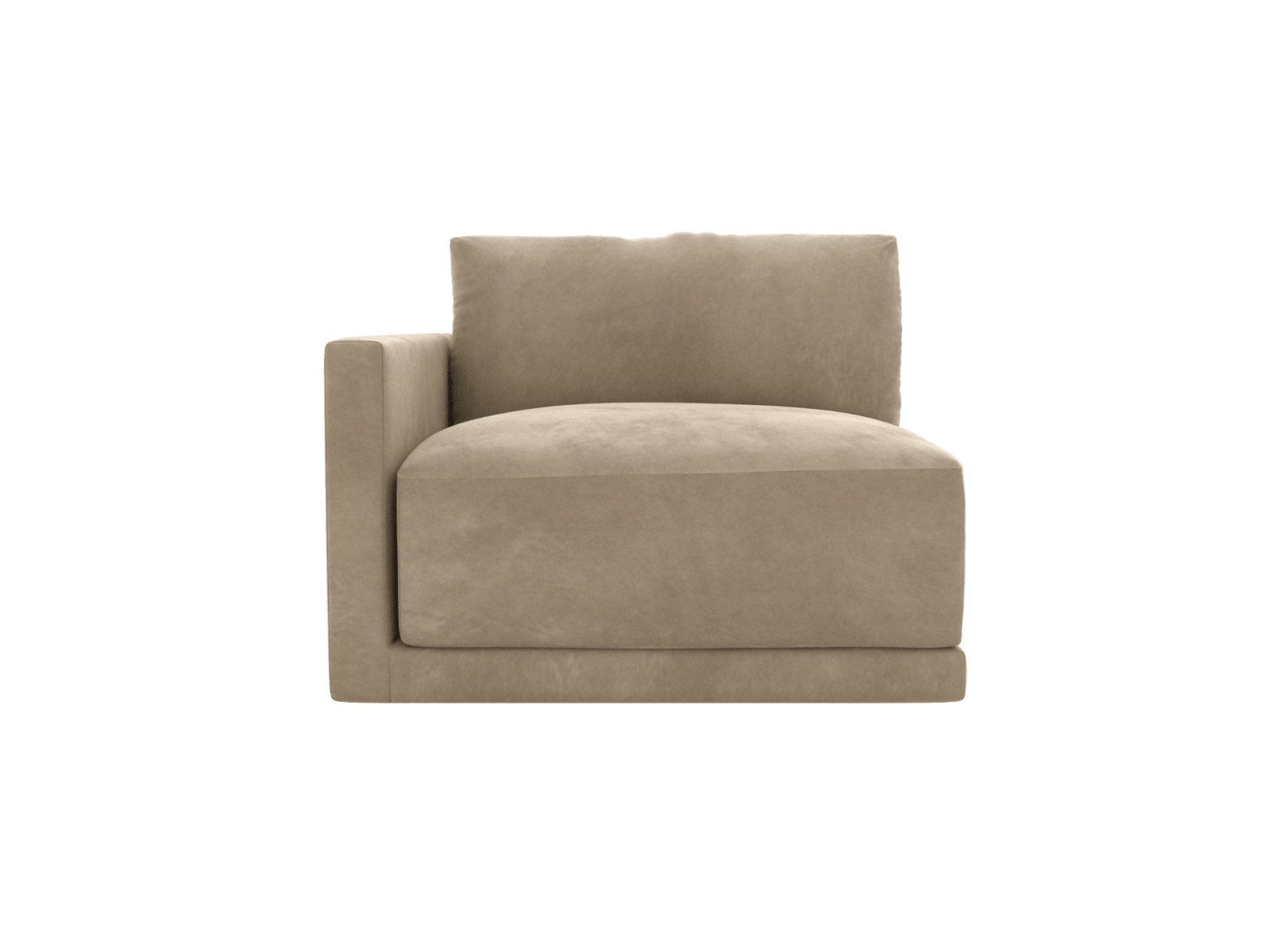 Haven Muse Soft Brown Left Arm Facing Sofa Module color Muse Soft Brown