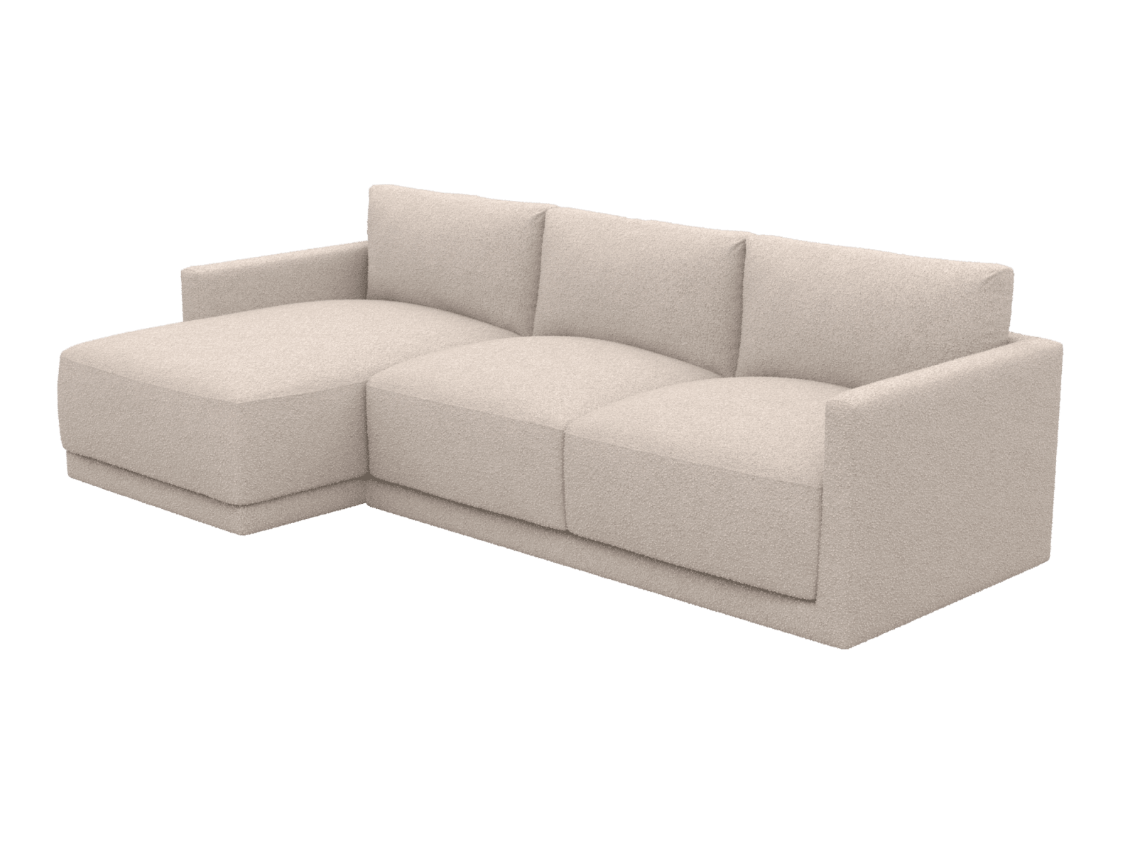 Haven Apt Boucle Pumice Chaise Sofa color Boucle Pumice