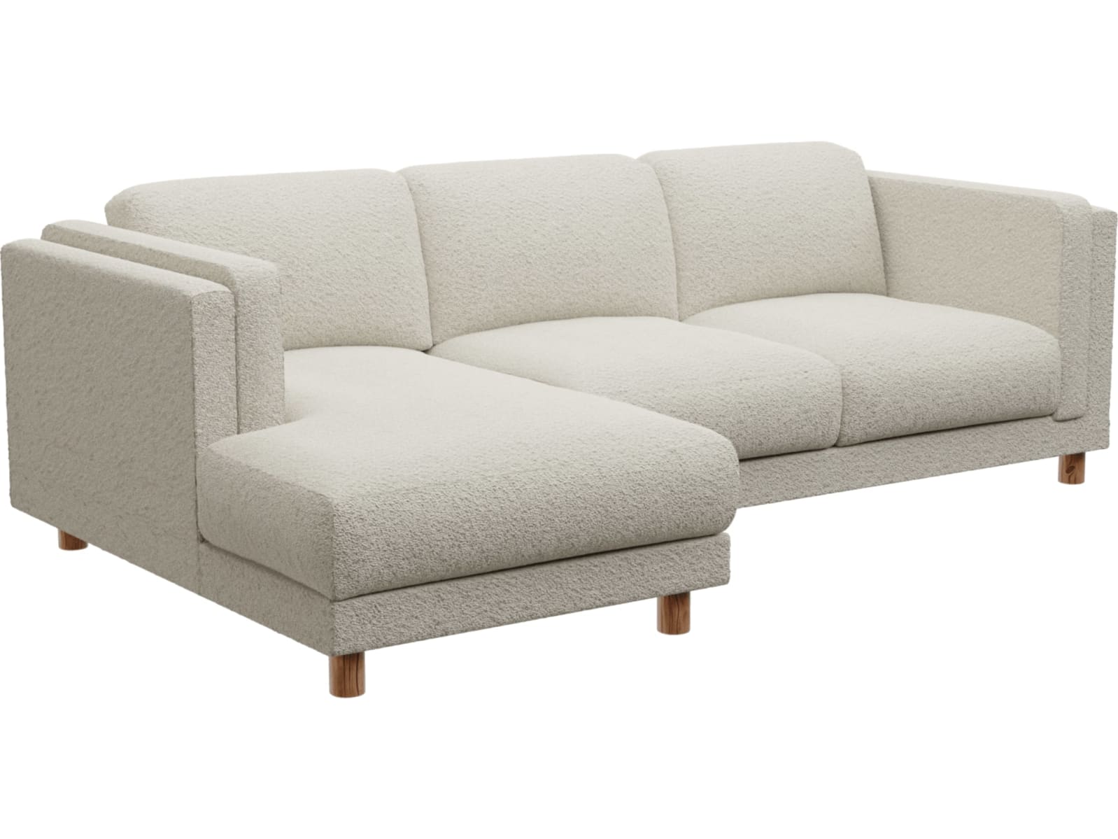 Hayes Boucle Ivory Chaise Sofa - 3 Seater color Boucle Ivory