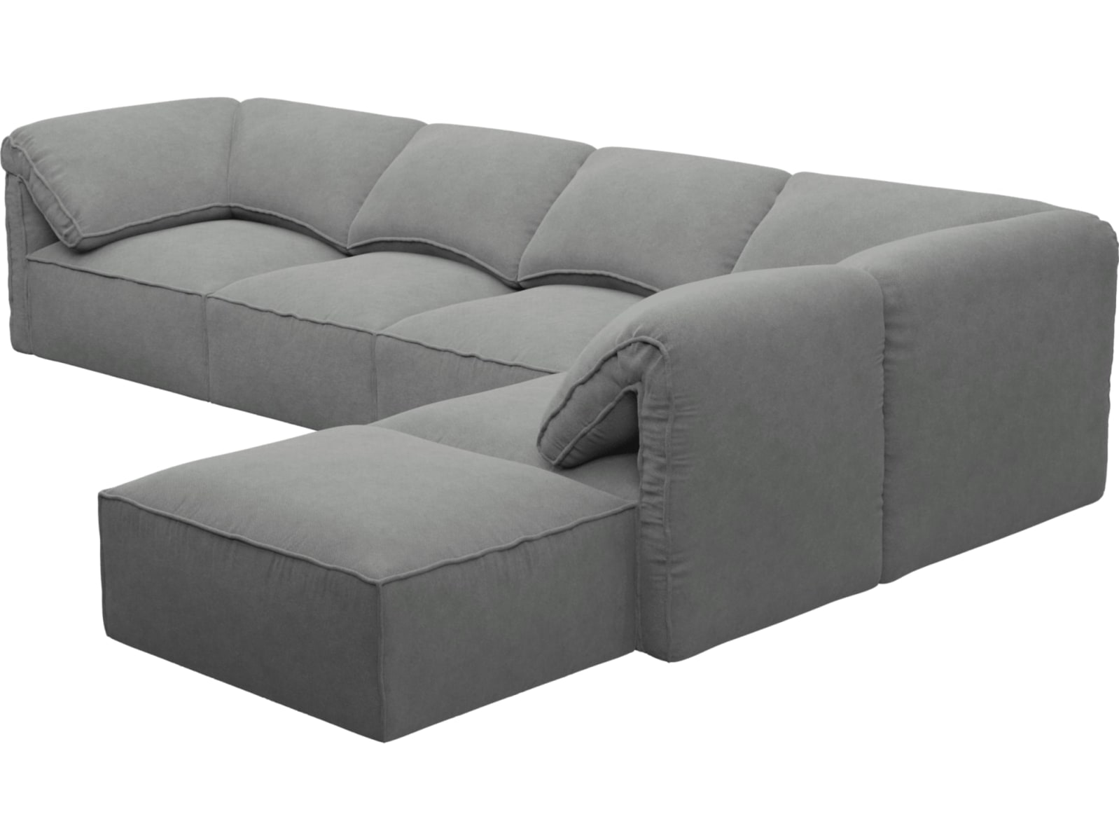 Kai Maya Flint Modular Sofa - 5 Seater and Ottoman color Maya Flint