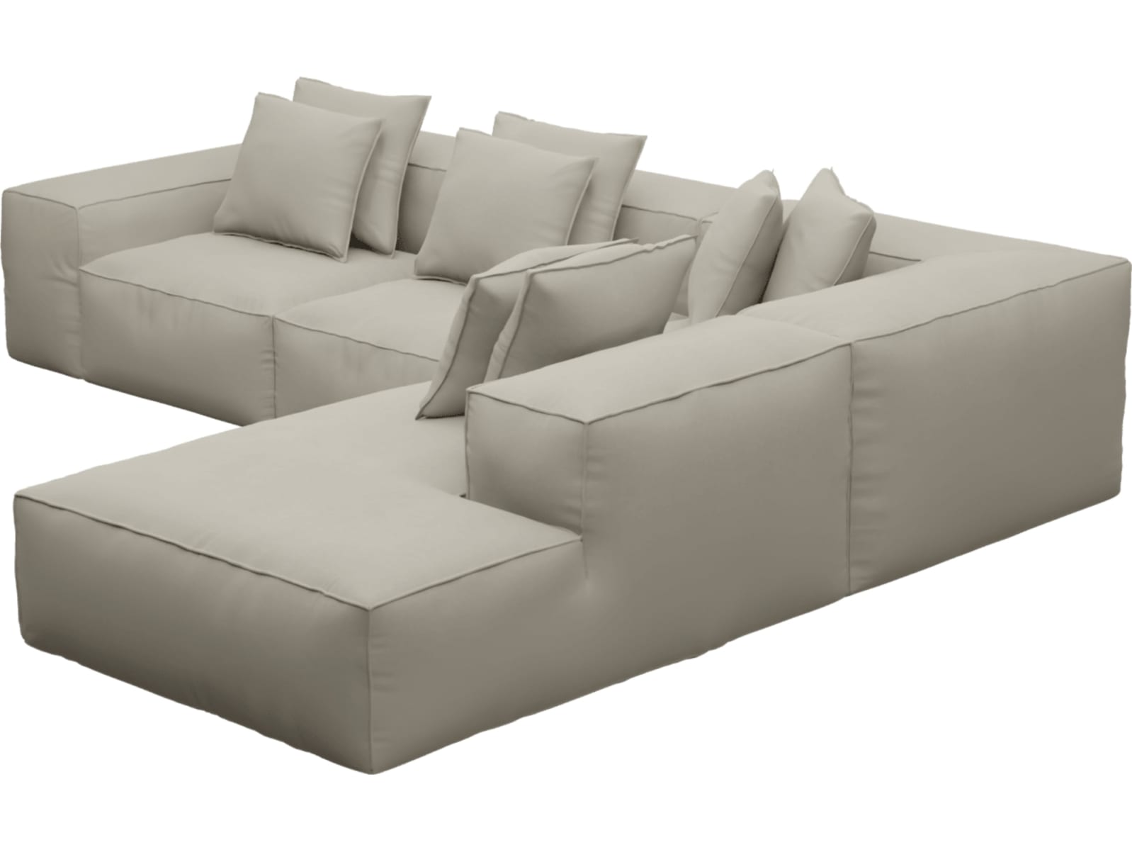 Riley Plaza Natural 5 Seater Terminal Right Corner Modular Sofa color Plaza Natural