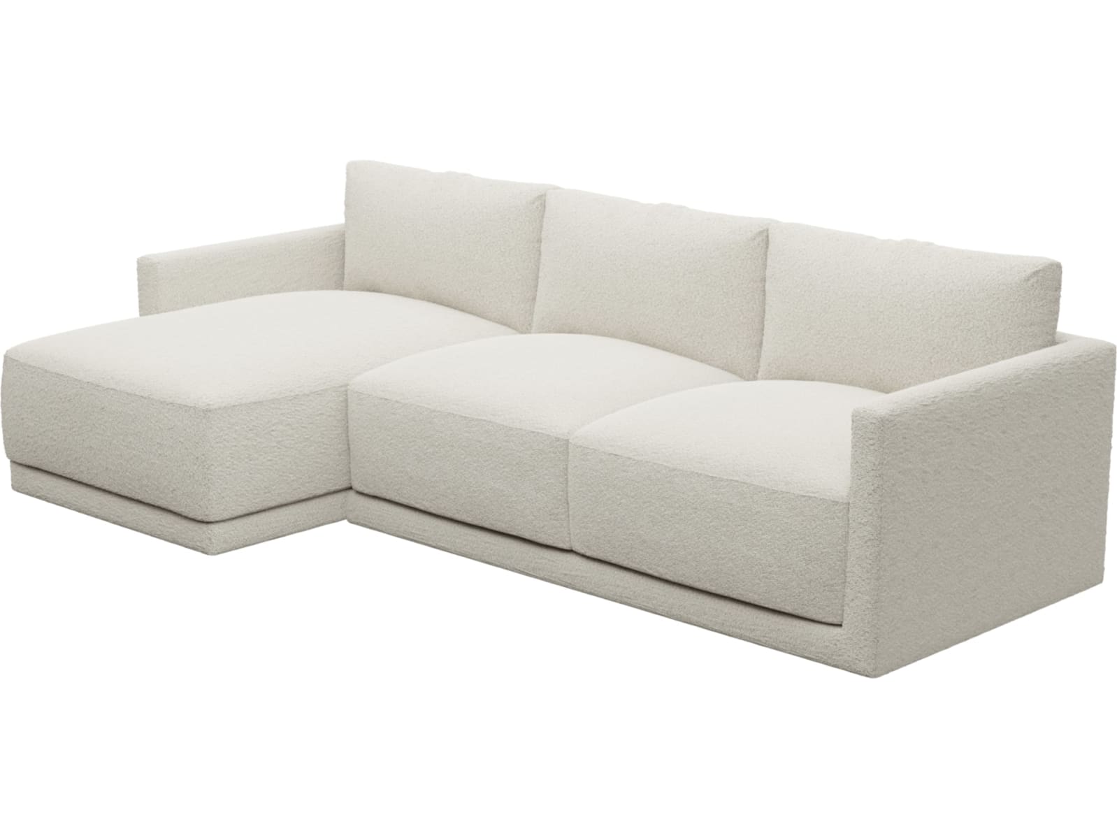 Haven Apt Boucle Ivory Chaise Sofa color Boucle Ivory