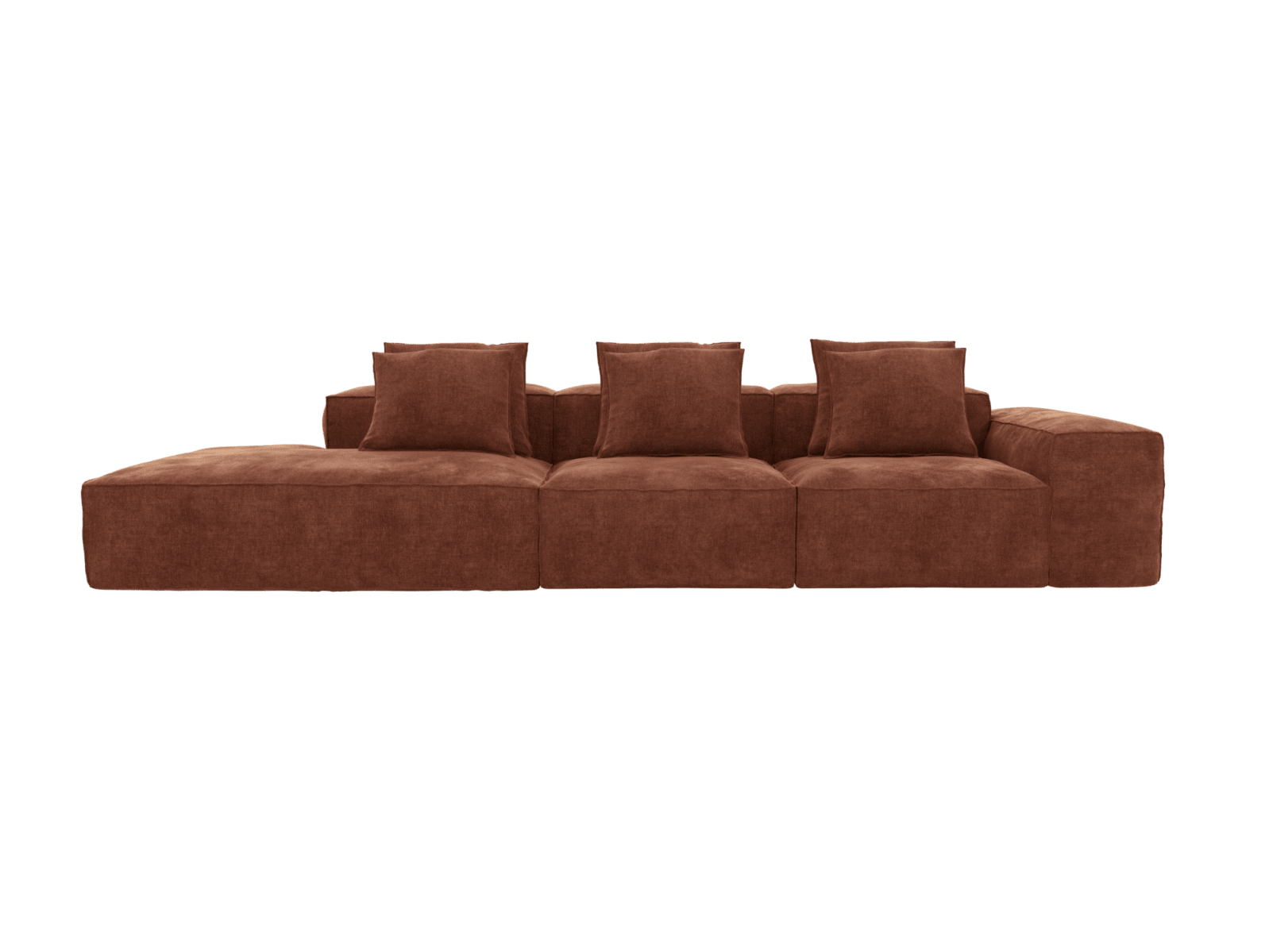 Riley Muse Rust 4 Seater Terminal Left Modular Sofa color Muse Rust