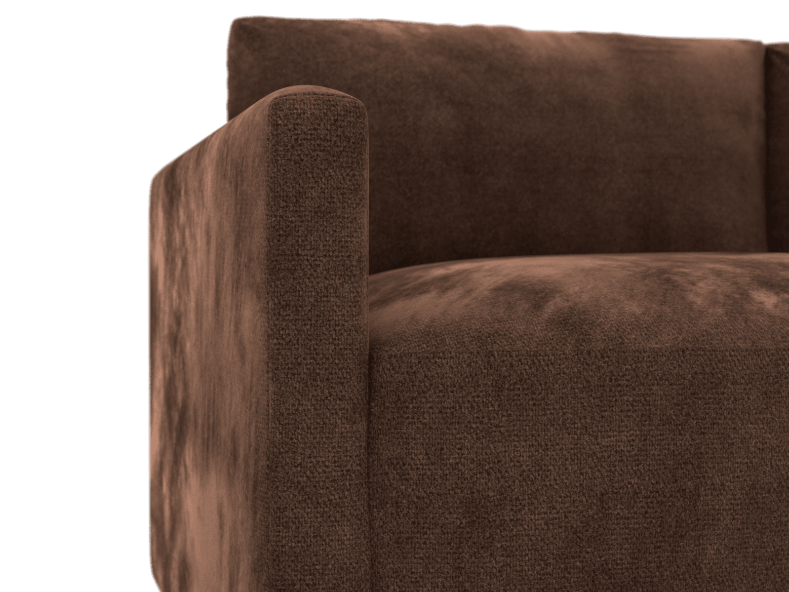 Haven Apt Muse Chocolate Chaise Sofa color Muse Chocolate
