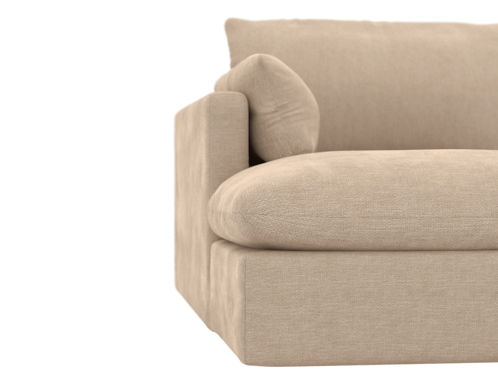 Willow Muse Driftwood Chaise Left Arm Facing Sofa Module color Muse Driftwood