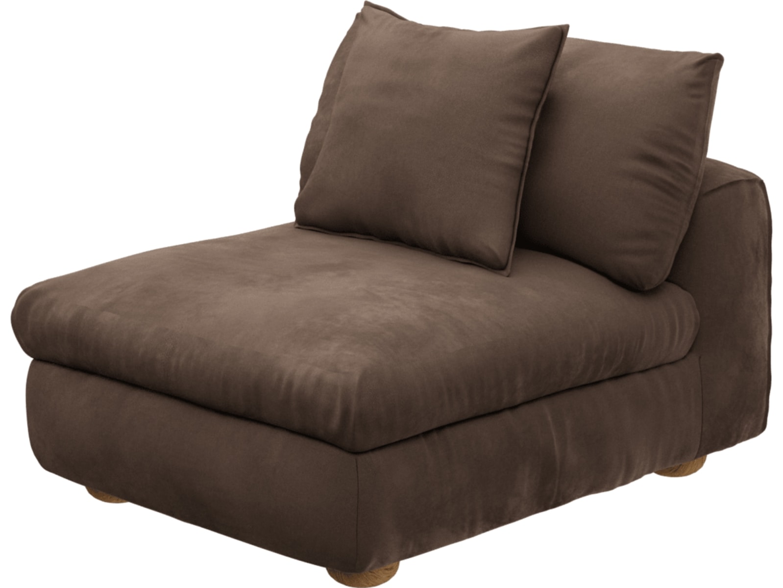 Tully Muse Chocolate Armless Sofa Chair Module color Muse Chocolate