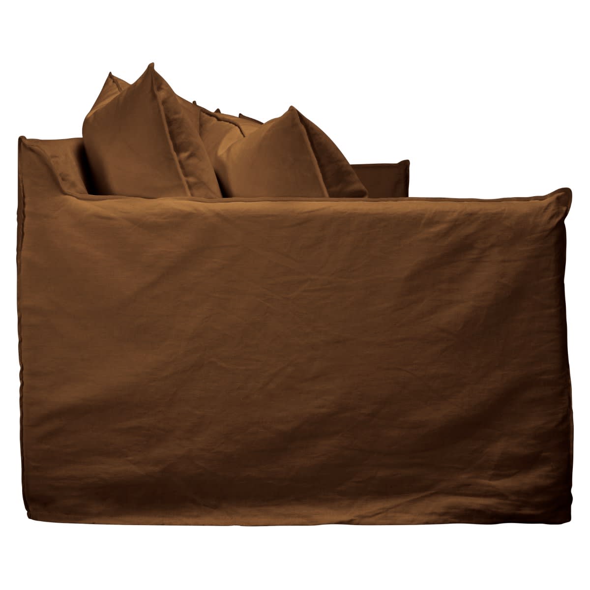 Como Linen Deep Sofa Cocoa - 3 Seater color Linen Cocoa