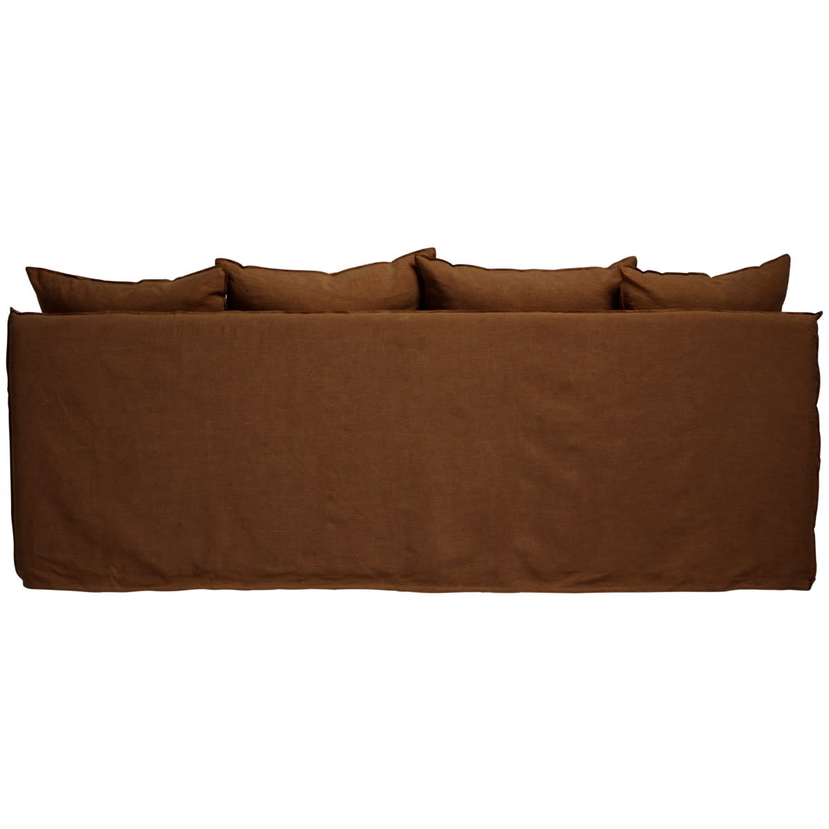Como Linen Deep Sofa Cocoa - 3 Seater color Linen Cocoa