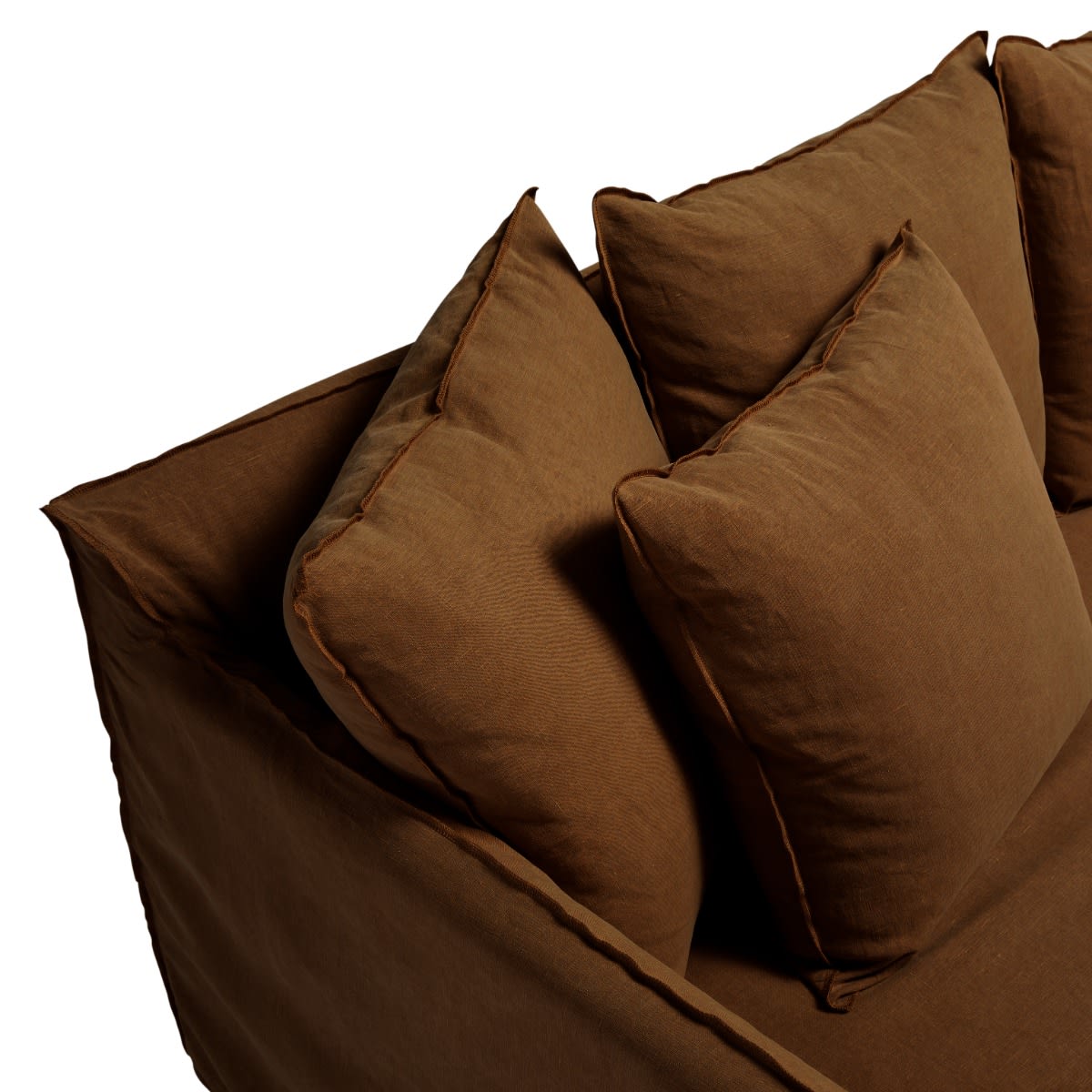 Como Linen Sofa Cocoa - 3 Seater color Linen Cocoa