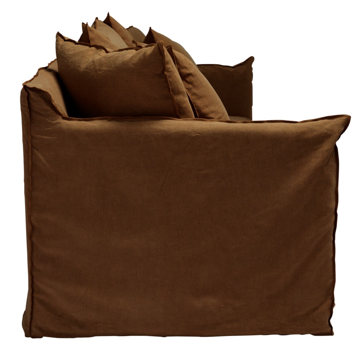 Como Linen Sofa Cocoa - 3 Seater color Linen Cocoa