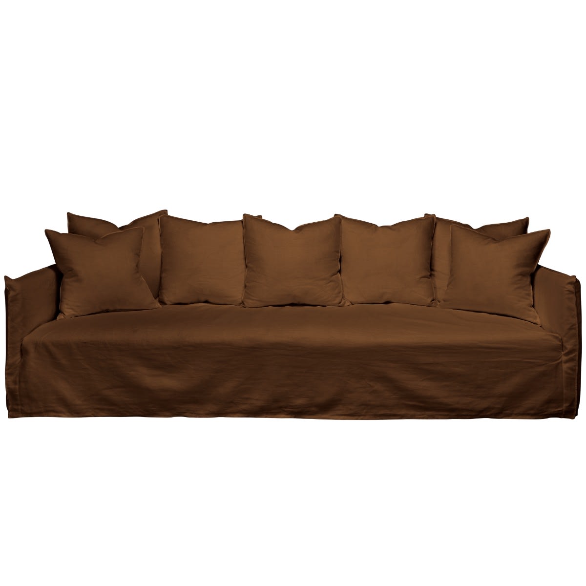 Como Linen Deep Sofa Cocoa - 3.5 Seater color Linen Cocoa