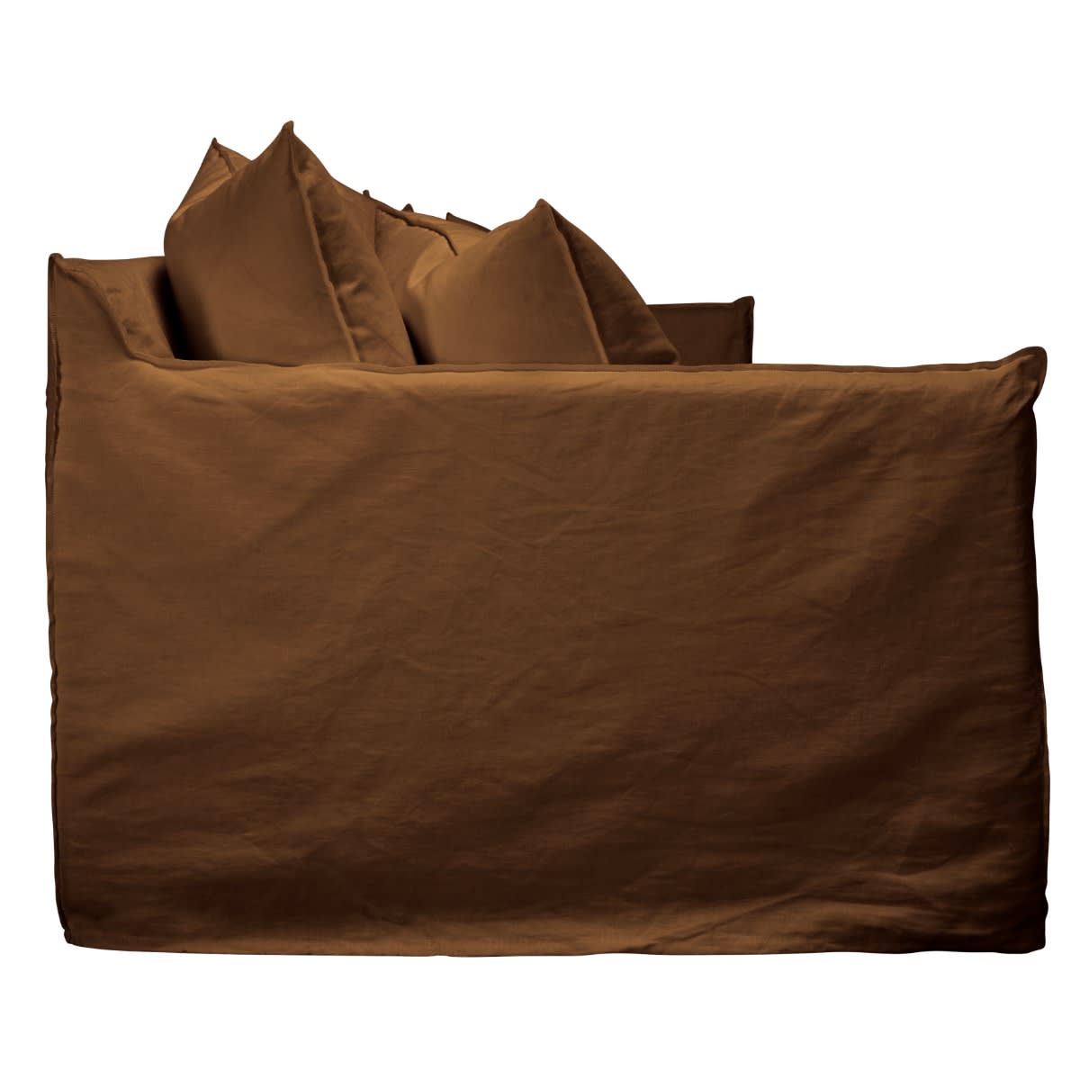Como Linen Deep Sofa Cocoa - 3.5 Seater color Linen Cocoa