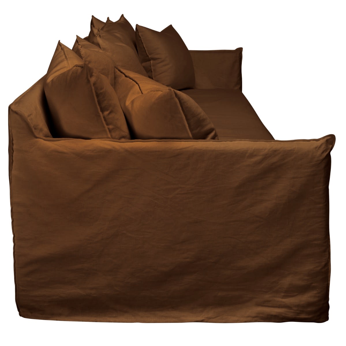 Como Linen Deep Sofa Cocoa - 3.5 Seater color Linen Cocoa
