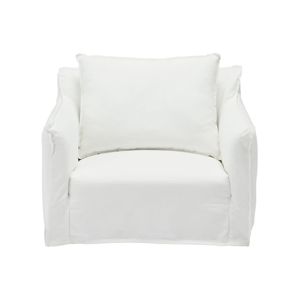 Como Mini Chair White color Linen White