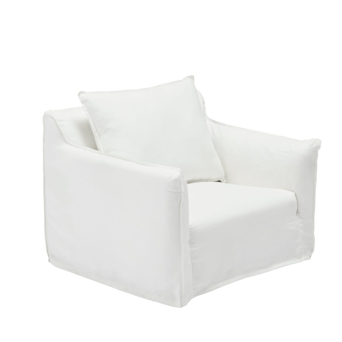 Como Mini Chair White color Linen White