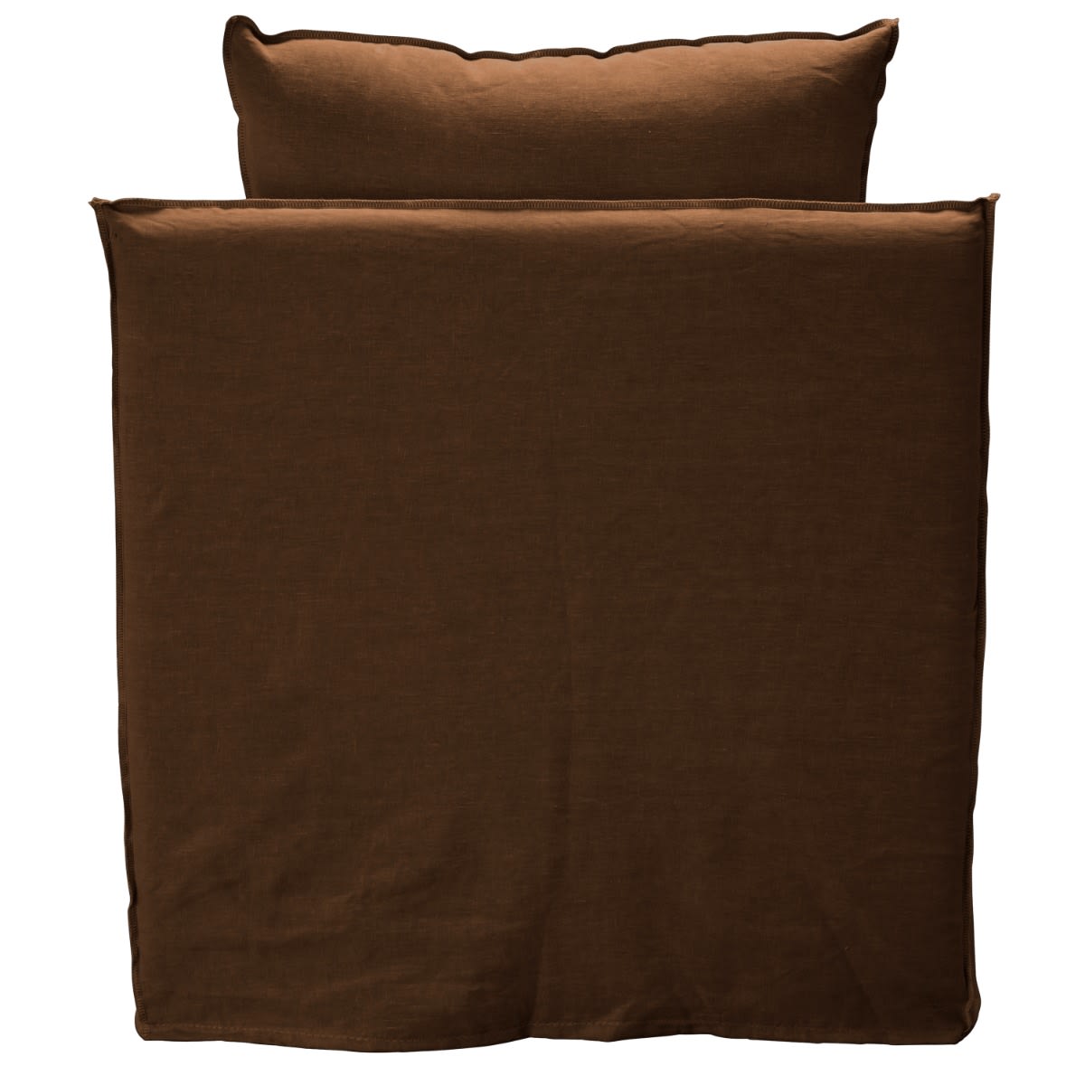 Como Linen Occasional Chair Cover Cocoa - 1 Seater color Linen Cocoa