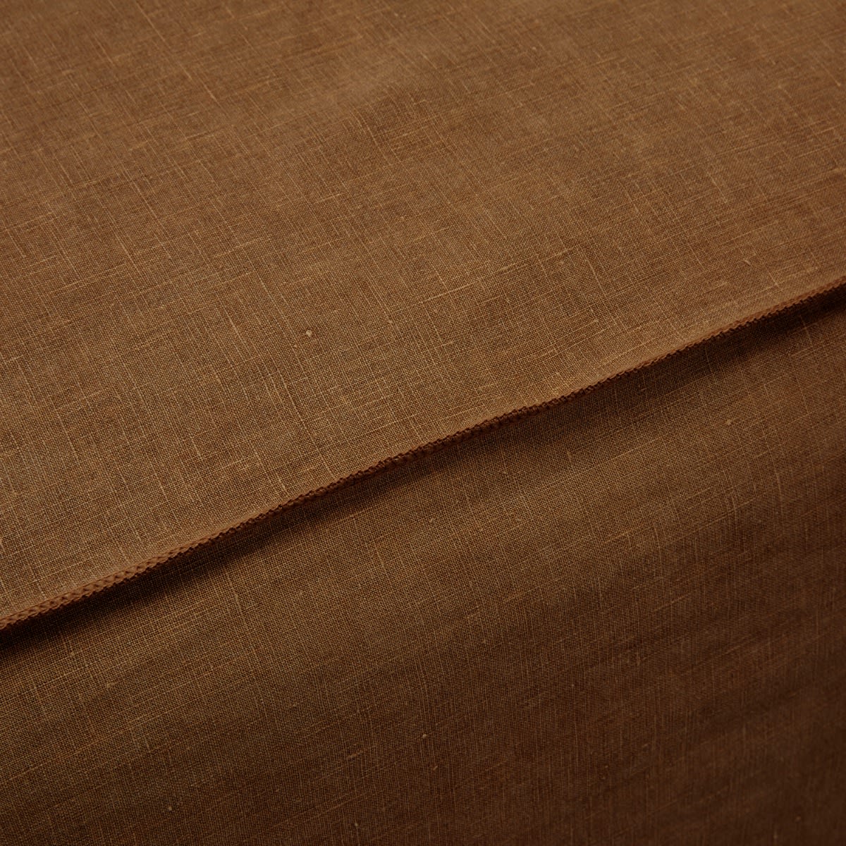 Como Linen Square Ottoman Cover Cocoa - 70cm x 70cm color Linen Cocoa