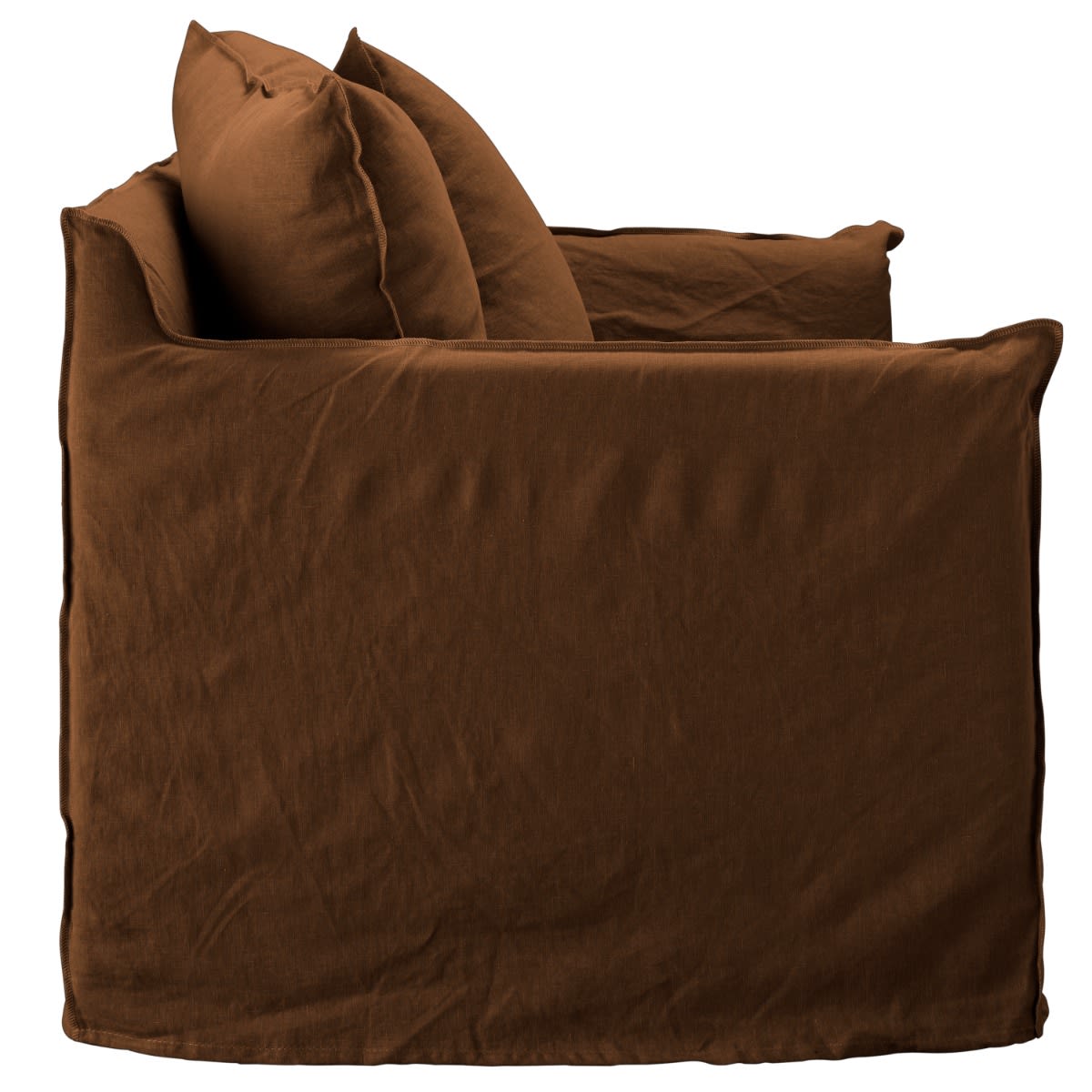 Como Linen Darling Chair Cocoa - 1.5 Seater color Linen Cocoa