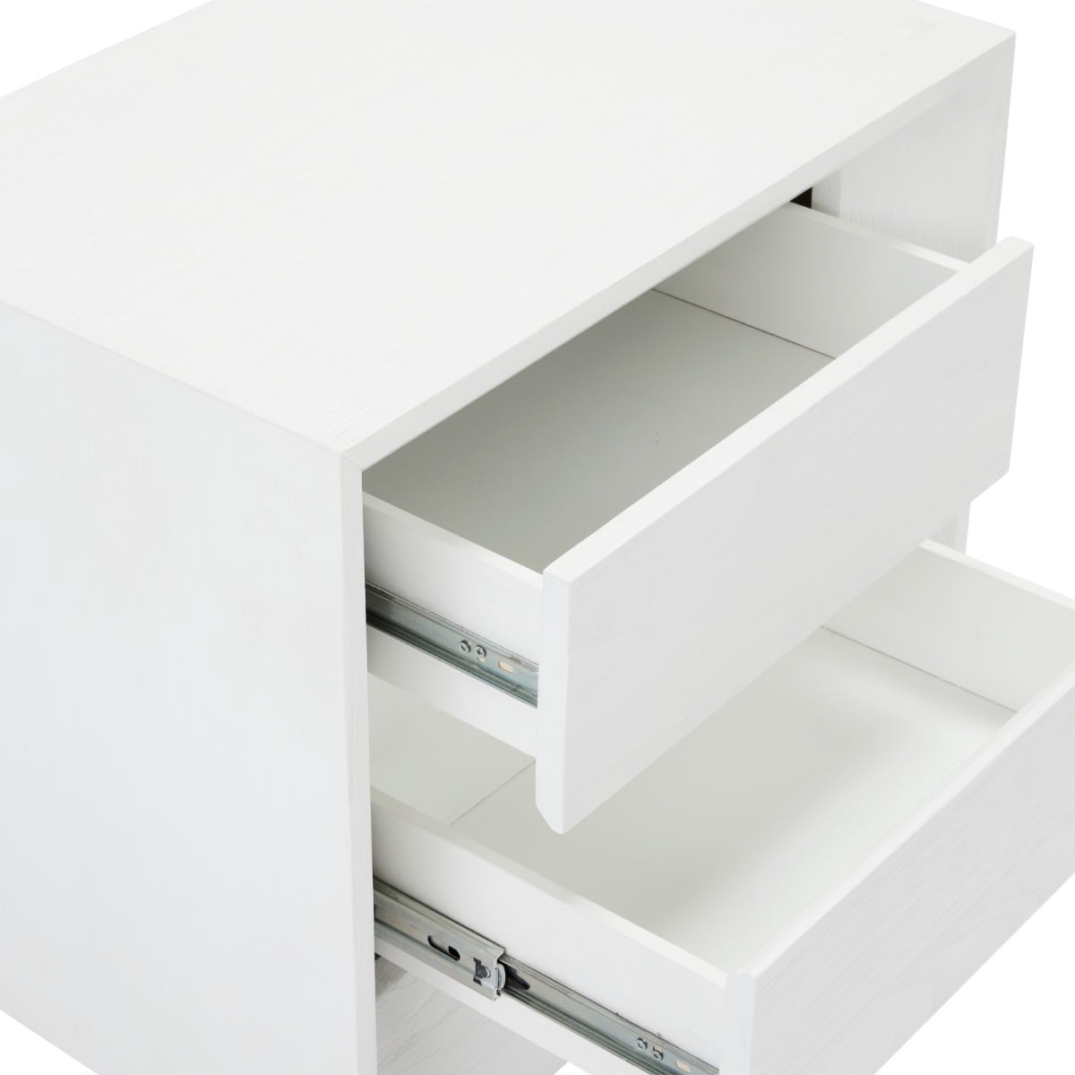 Balmain Bedside Table White - 2 Drawers color White