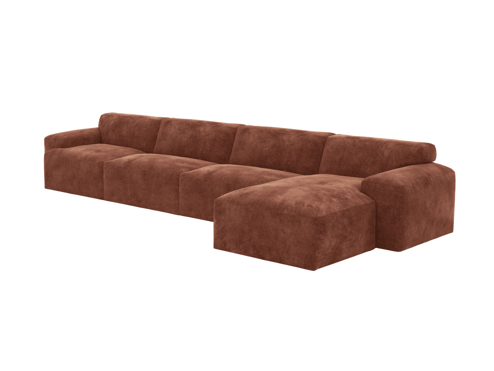 Copenhagen Muse Rust Chaise Sofa - 4 Seater color Muse Rust