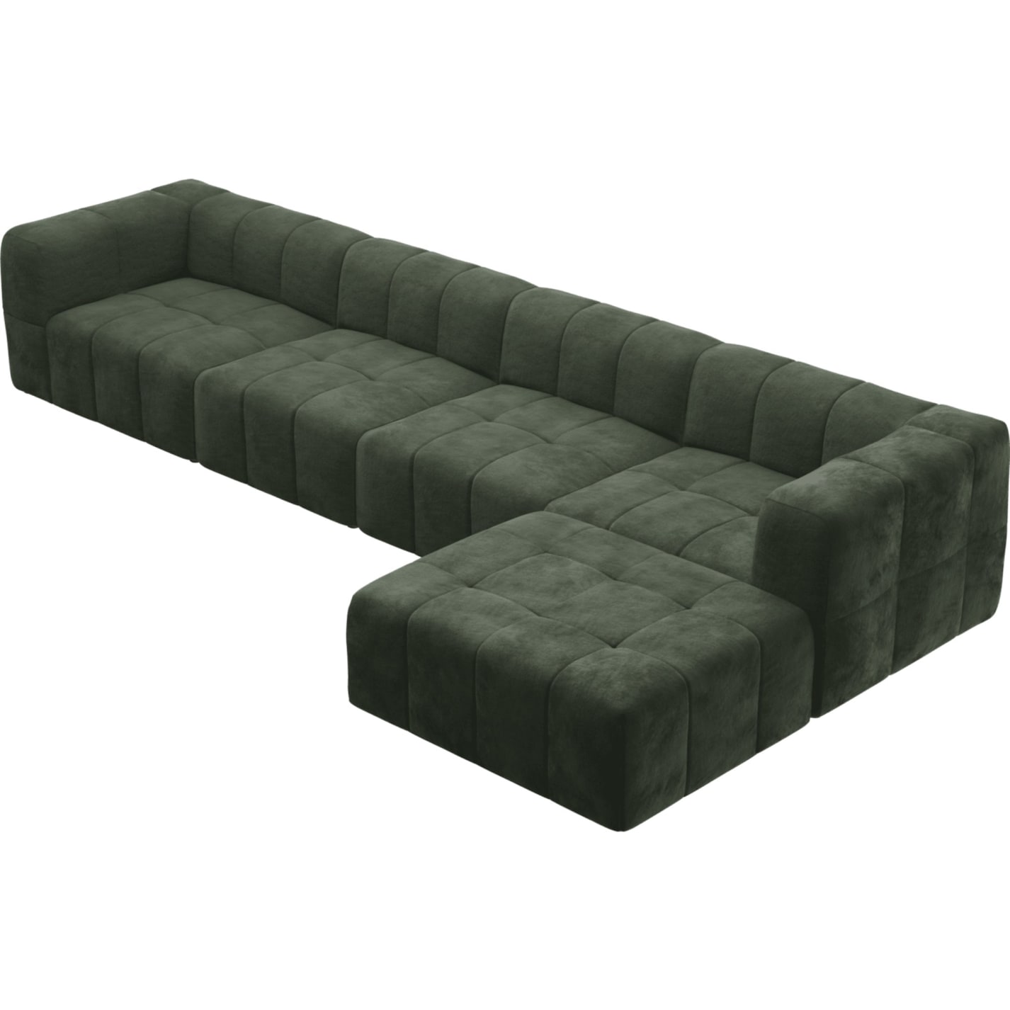 Lucello Muse Forest Modular Sofa with Ottoman - 5 Piece color Muse Forest