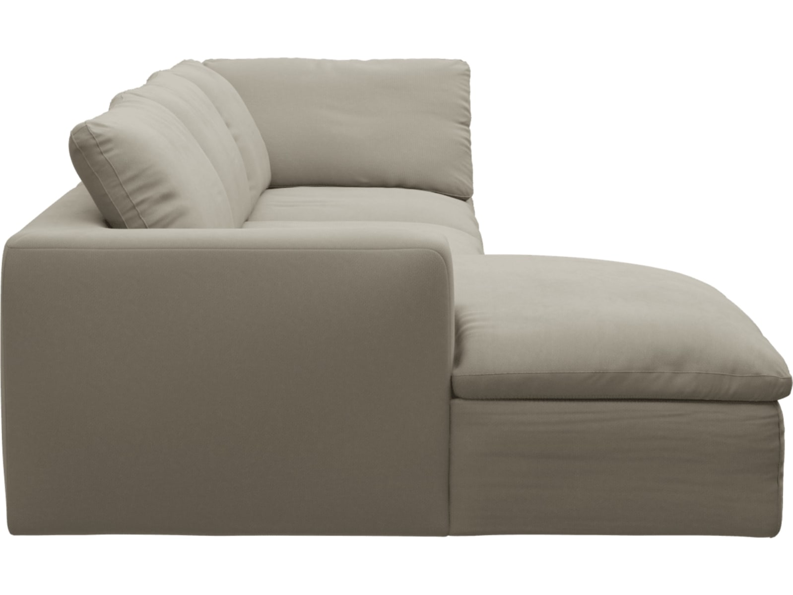 Cloud Deep Plaza Natural Modular Sofa - 3 Seater Chaise color Plaza Natural