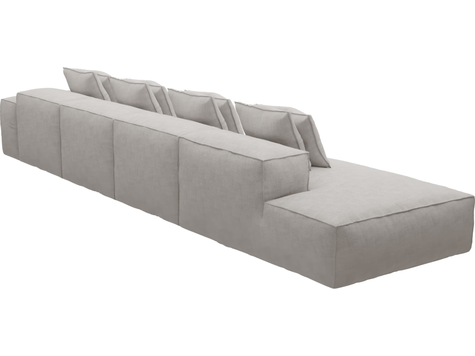 Riley Avon Mineral Modular Sofa - 1x Arm, 3x Armless, 1x Left Terminal color Avon Mineral