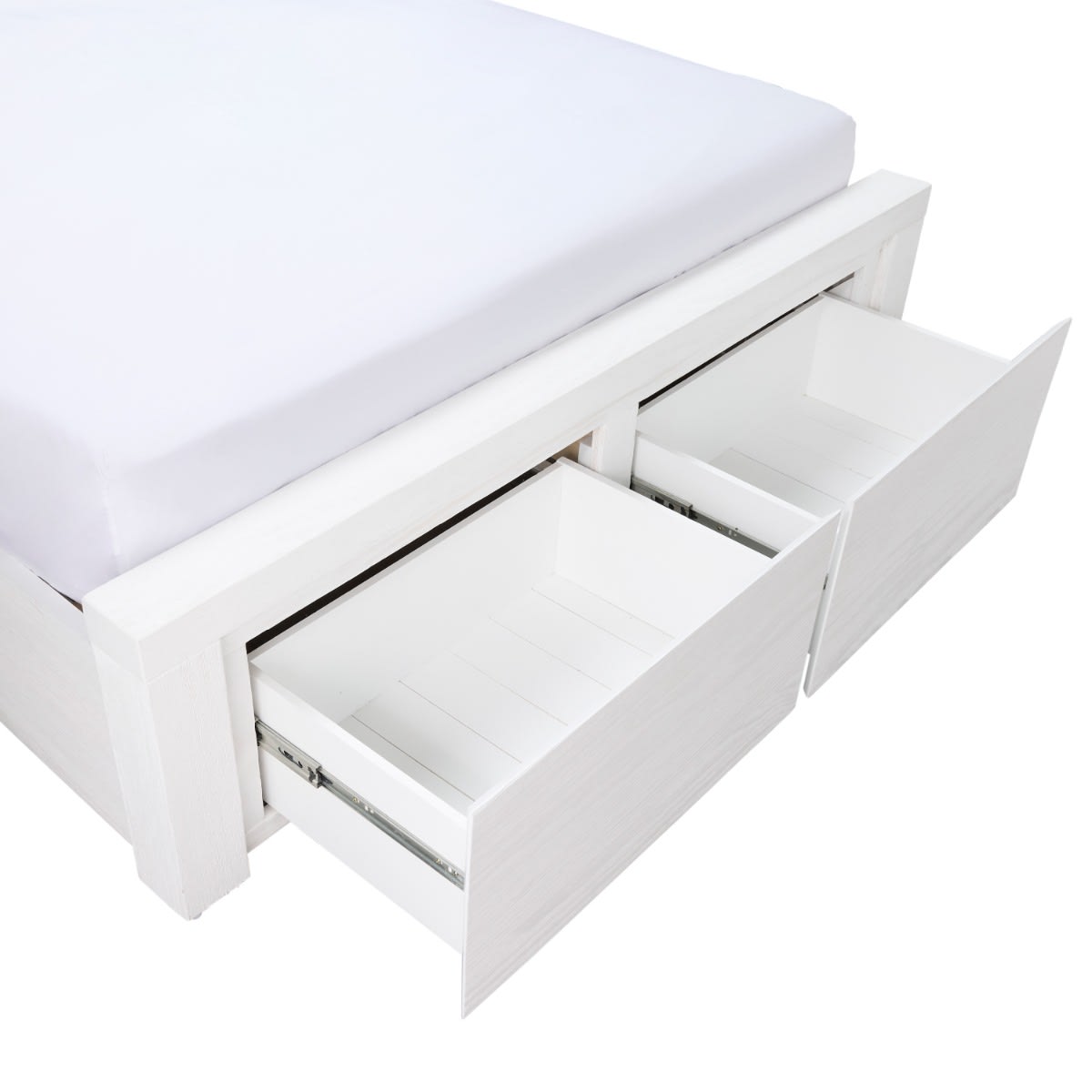 Hobart Bookend Storage Bed White - King color White